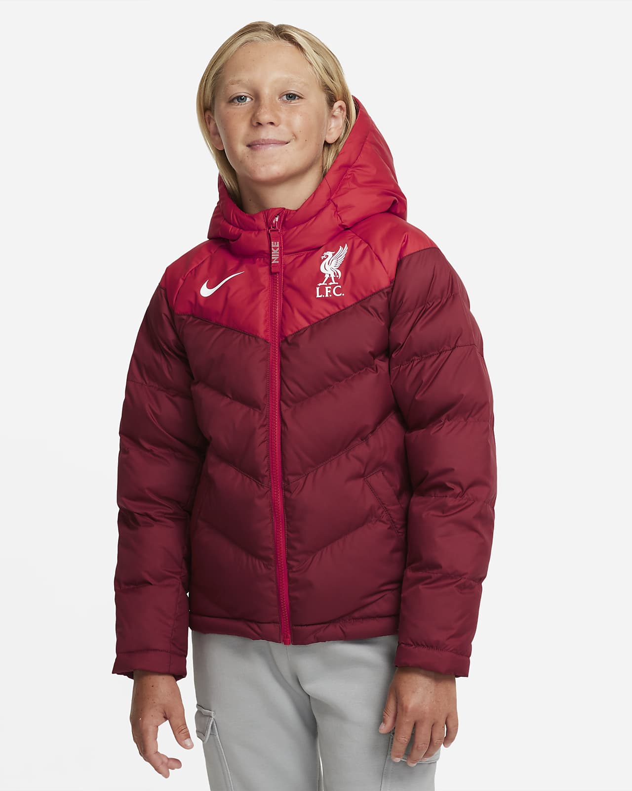 Chamarra para niños talla grande Liverpool FC con relleno sintético.  