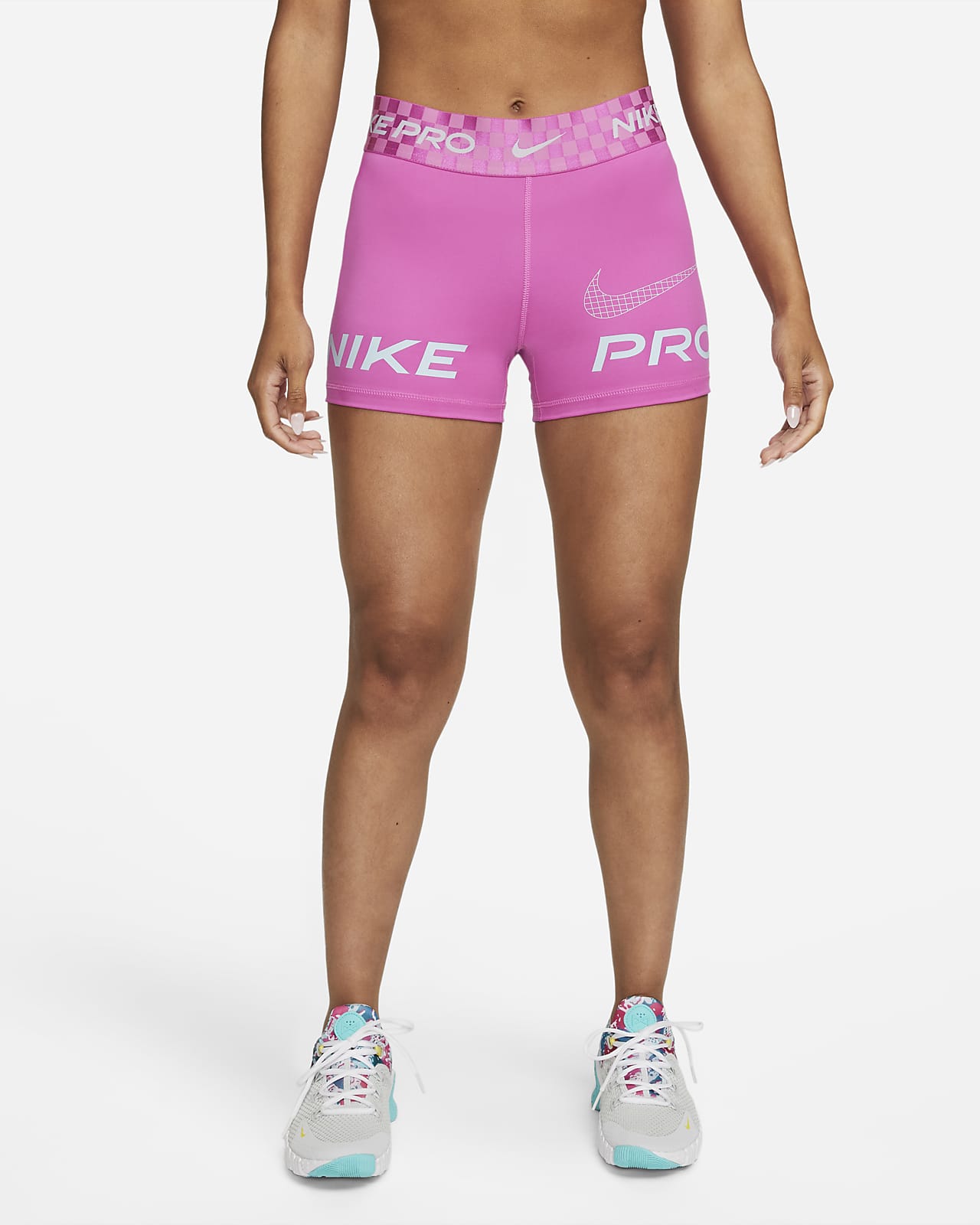 Nike Pro Dri-FIT Women's Mid-Rise 3" Graphic Training Shorts