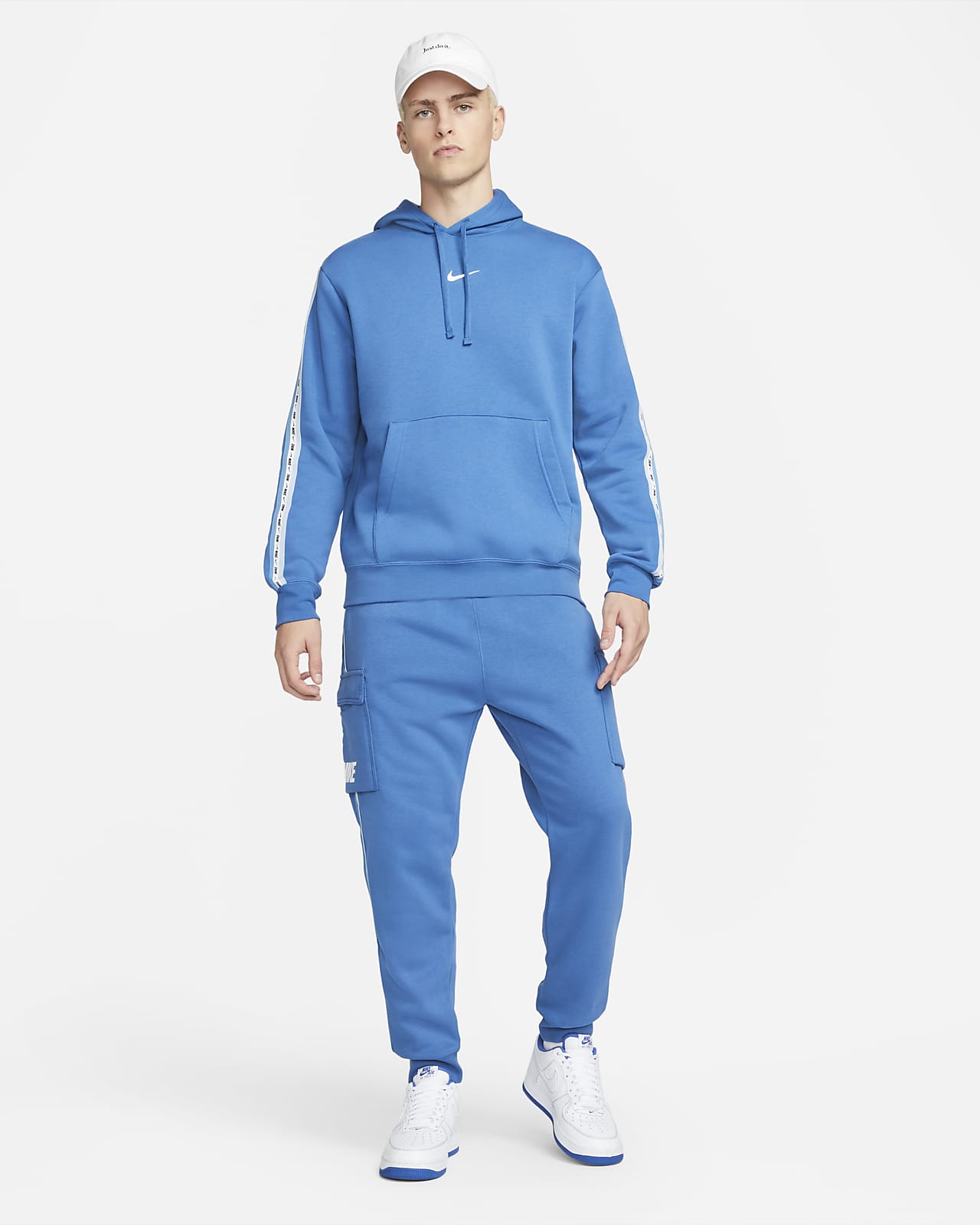 blue nike fleece sweatshirt