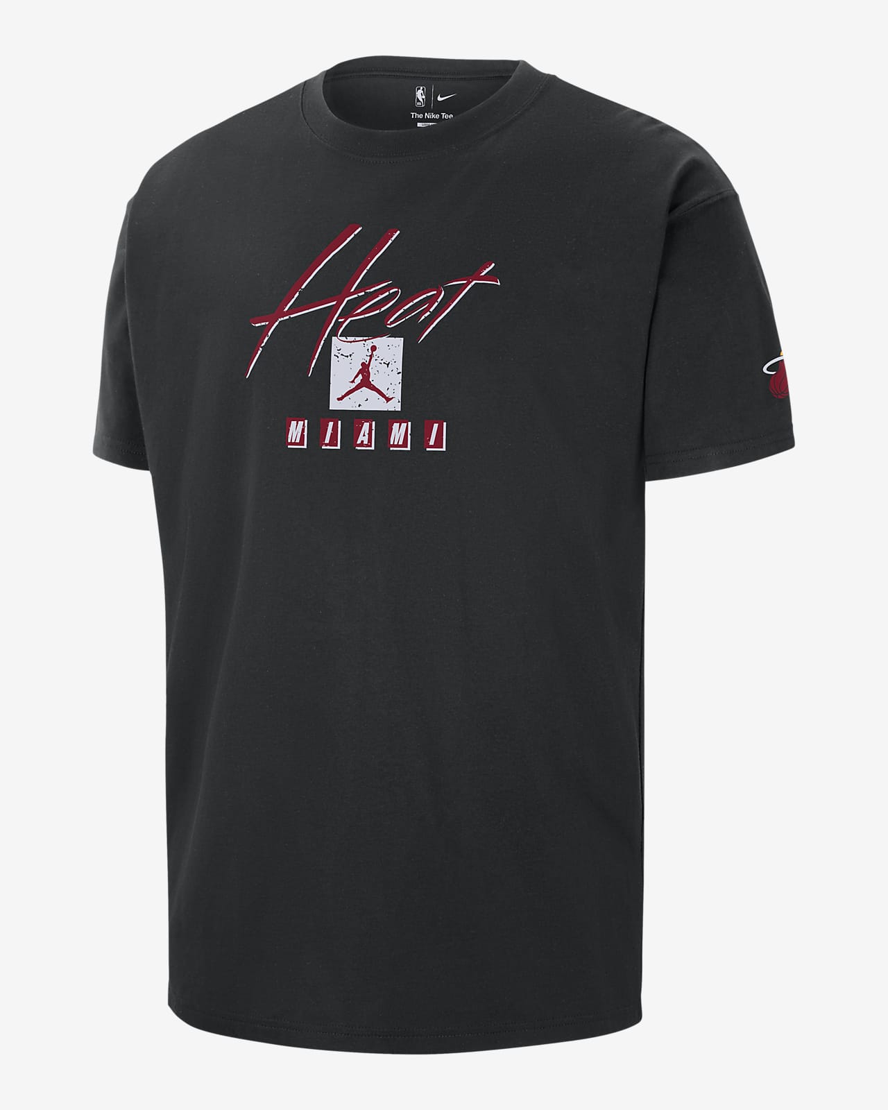NBA-t-shirt Jordan Max90 Miami Heat Courtside Statement Edition för män