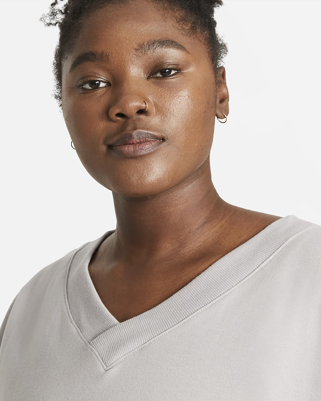 Nike Yoga Luxe Women's Fleece V-Neck Top (Plus Size). Nike.com