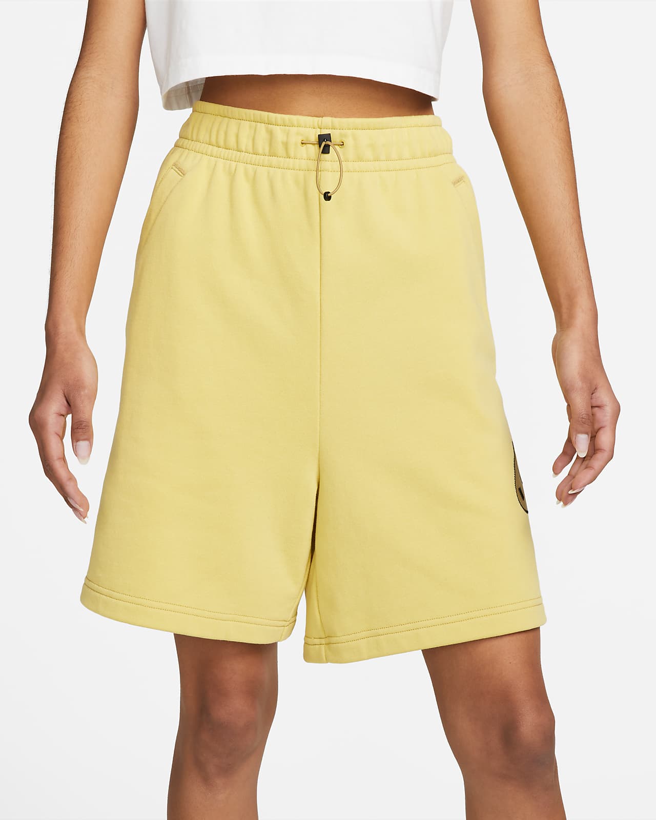 women yellow nike shorts