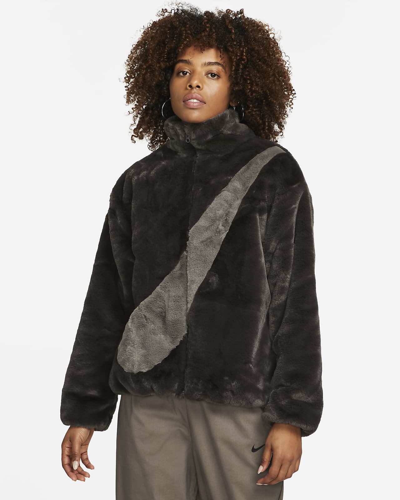 nike fox fur jacket