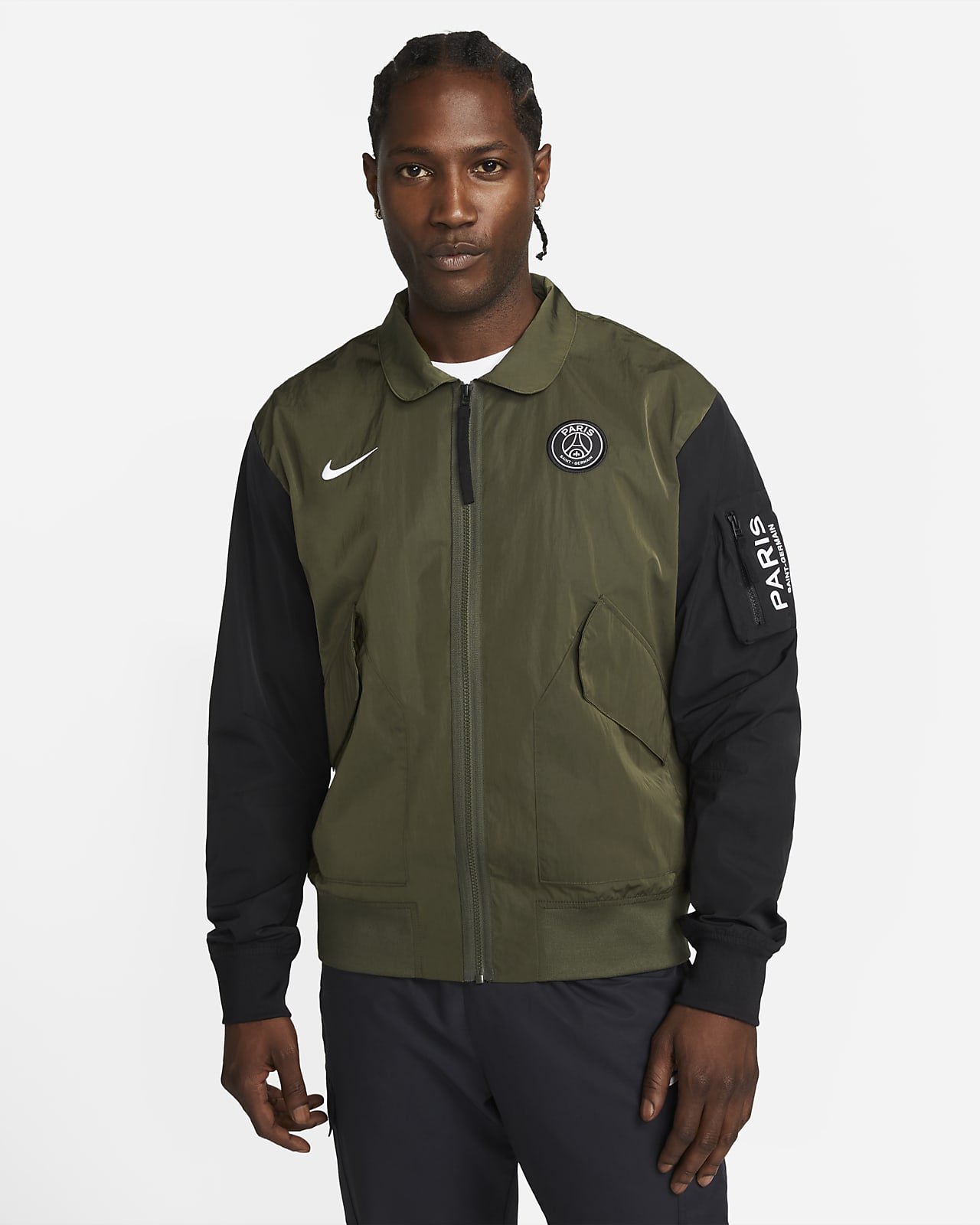 Paris Saint-Germain Ongevoerd bomberjack met rits over de hele lengte voor  heren. Nike BE