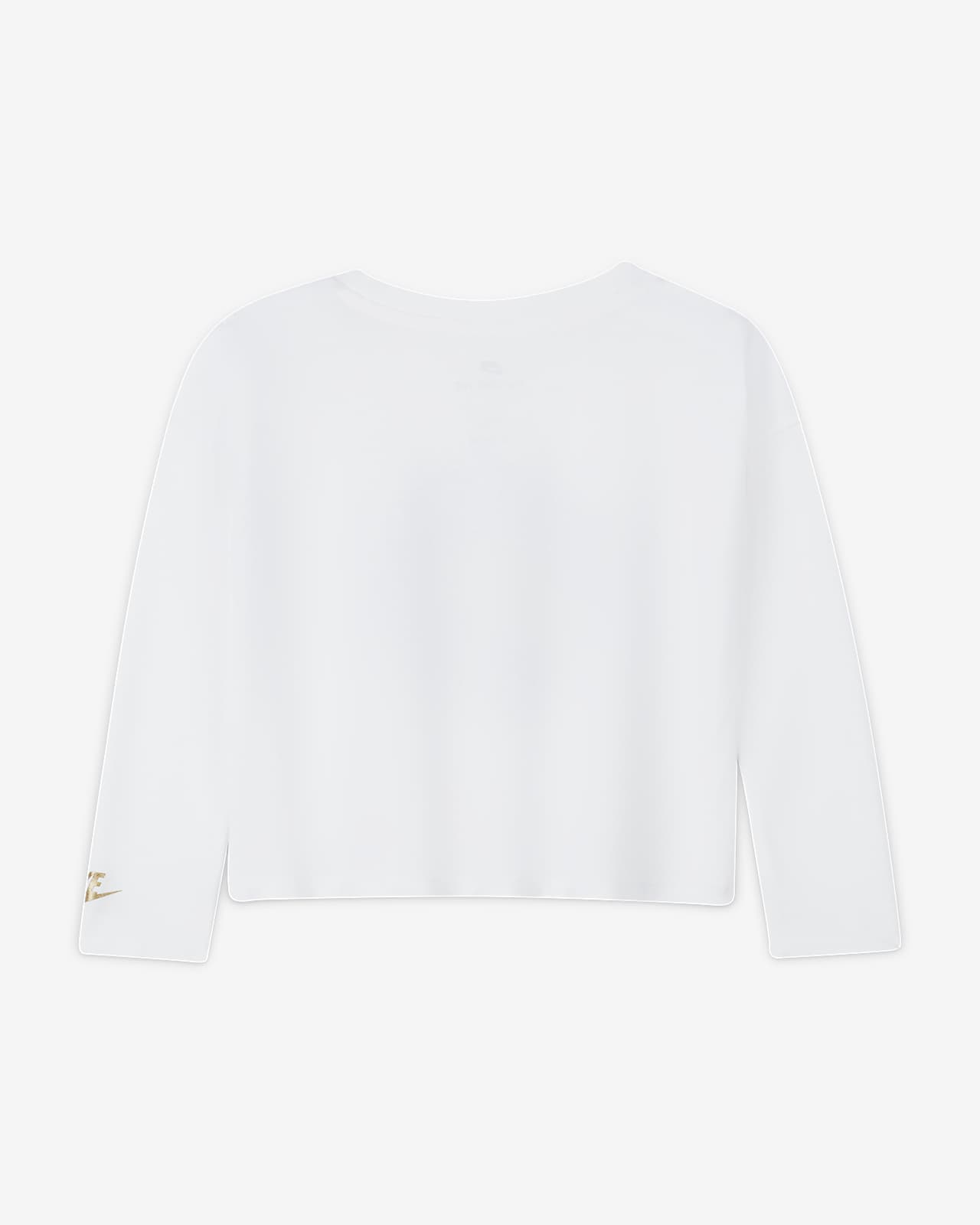 nike crop top long sleeve white