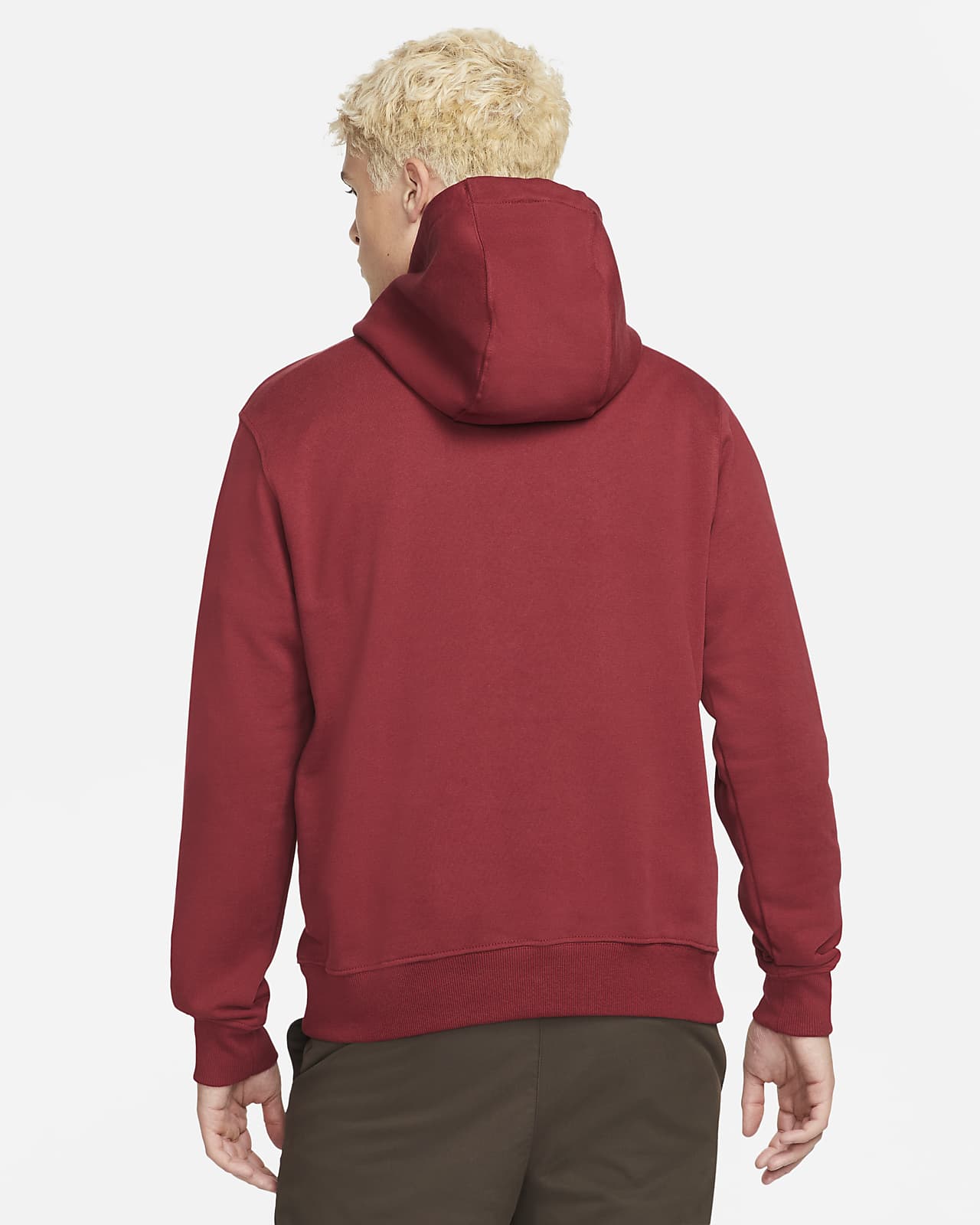 nike men's sportswear swoosh pullover hoodie red