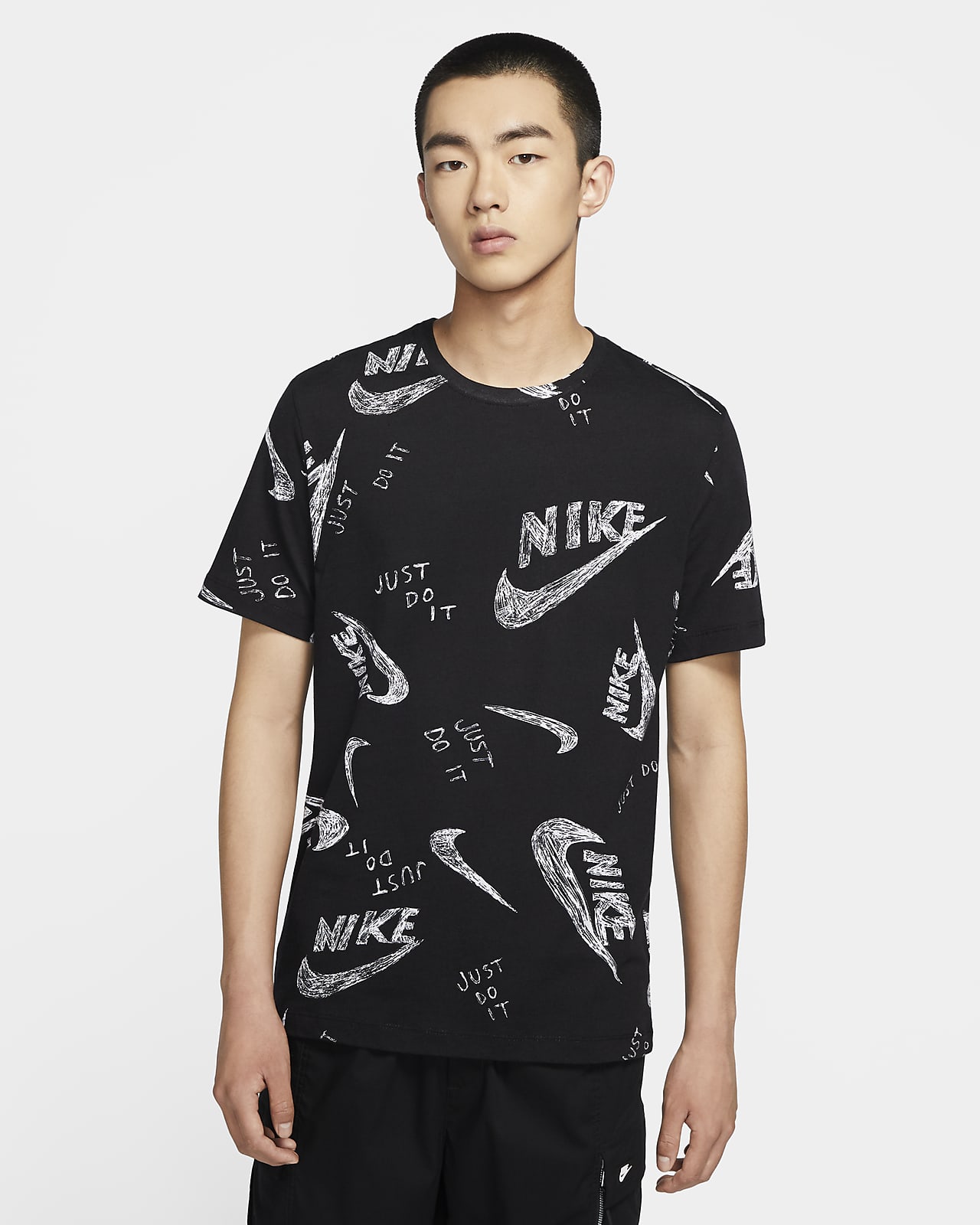nike shirt with nike all over it