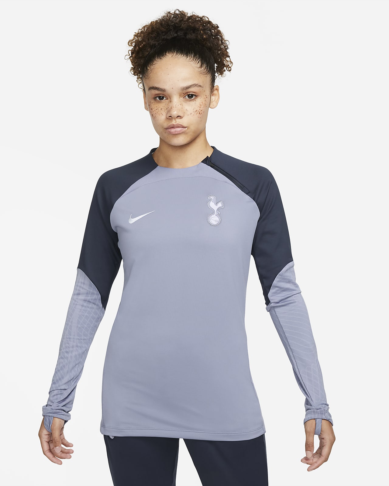 Tottenham Hotspur Strike Nike Dri-FIT kerek nyakkivágású női futball-melegítőfelső