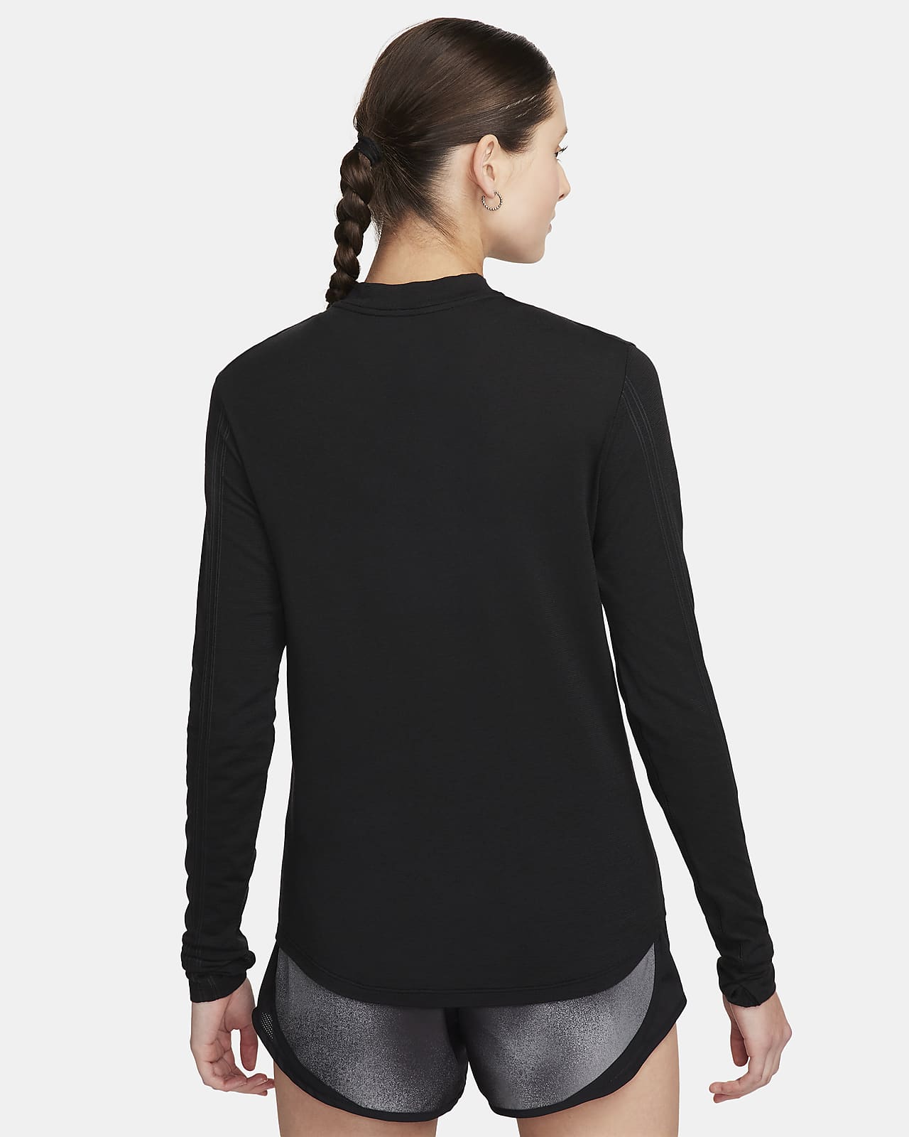 Women's Black Fitted Long Sleeve Top