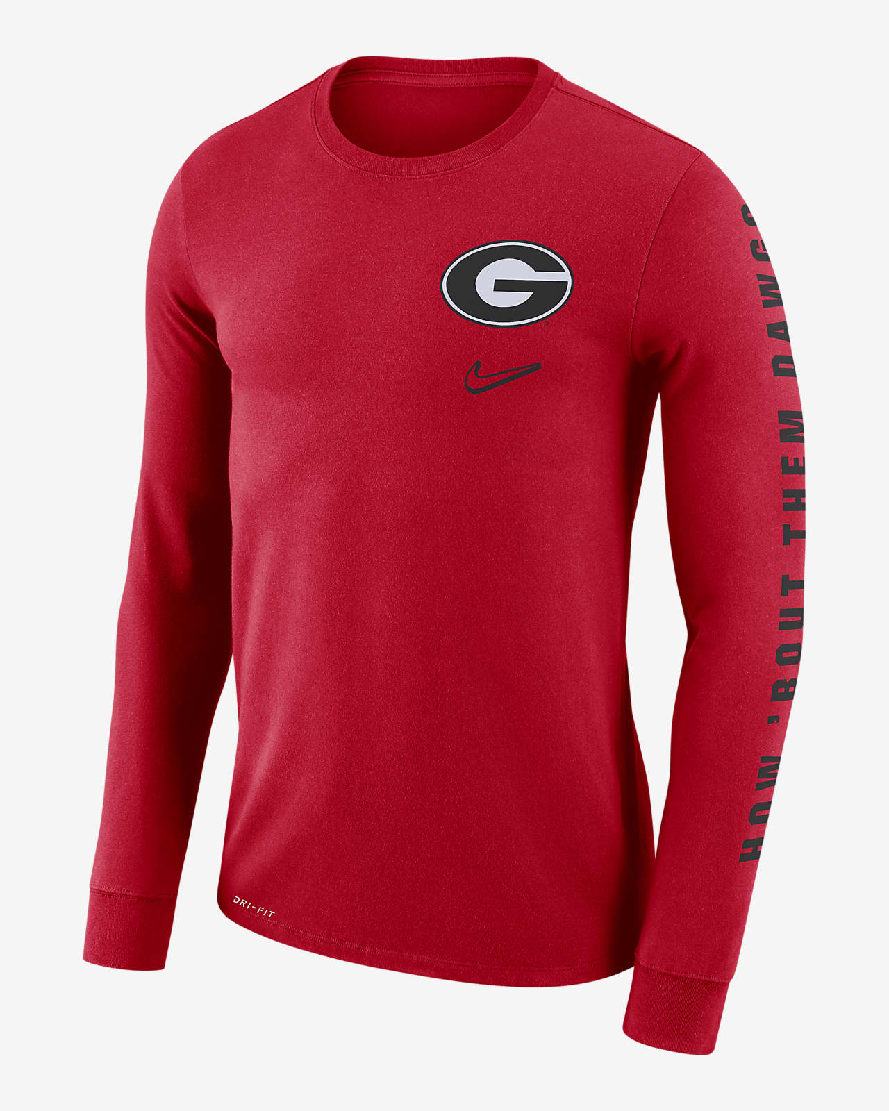 red and white nike long sleeve shirt