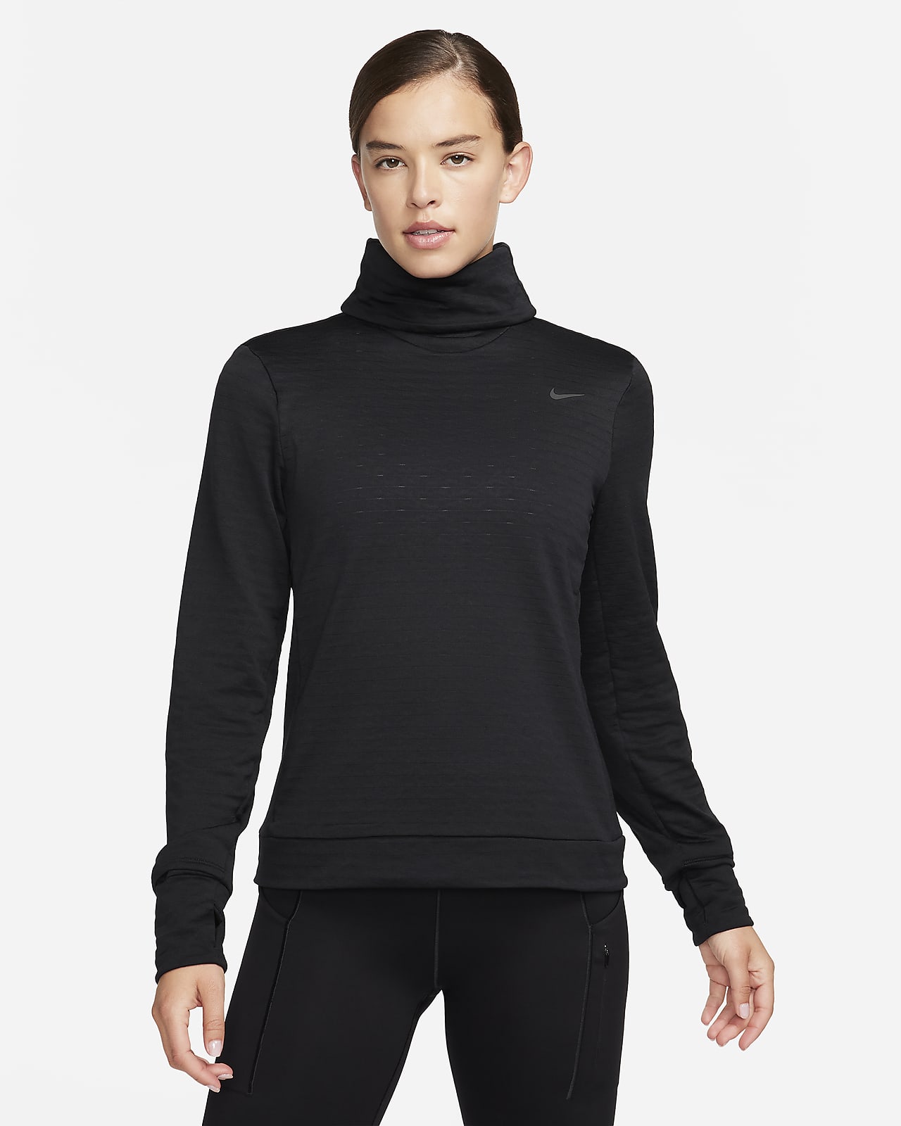 Playera de cuello de tortuga de running para mujer Nike Therma-FIT Swift Element