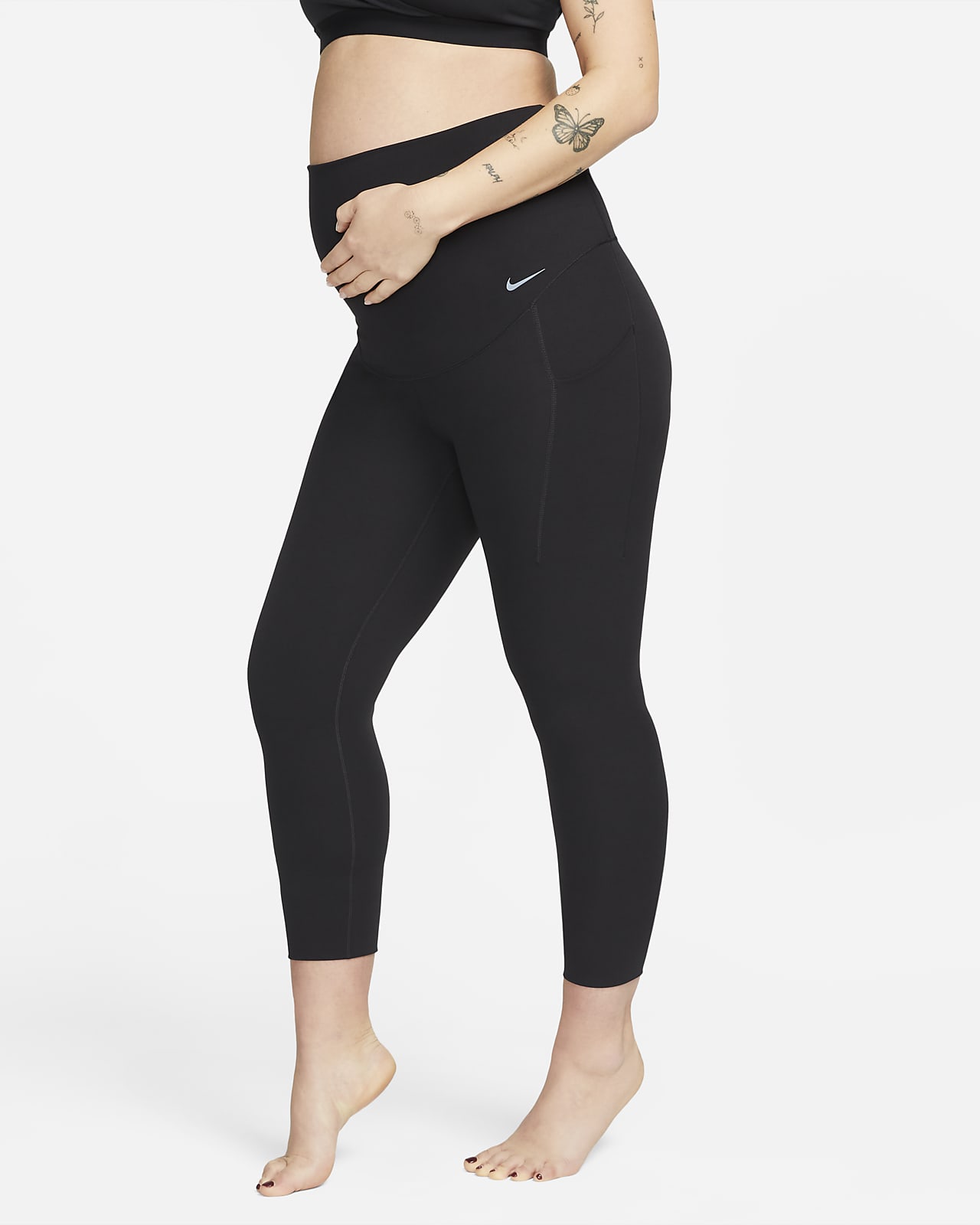Nike Zenvy (M) Women's Gentle-Support High-Waisted 7/8 Leggings with  Pockets (Maternity). Nike CH