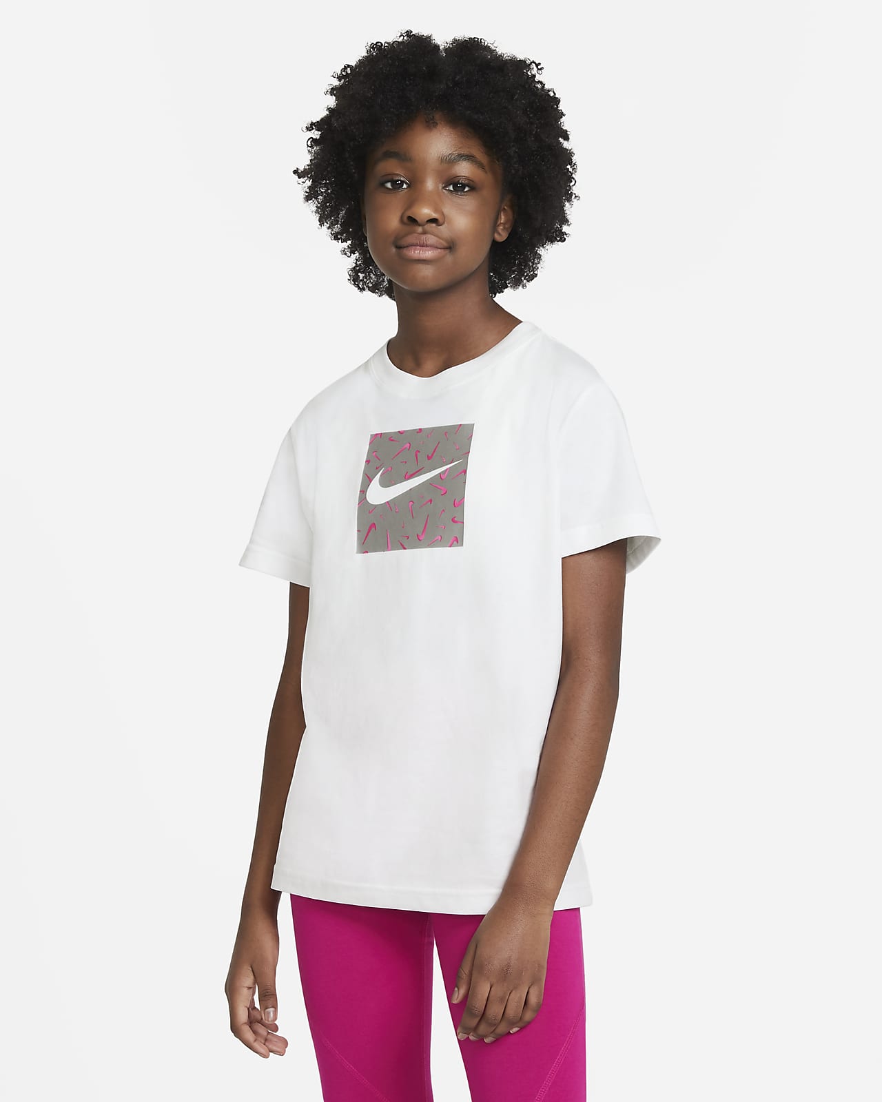 girls white nike t shirt