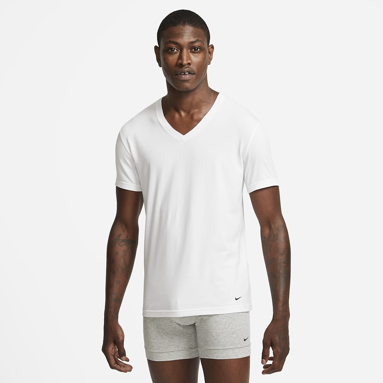 white nike v neck