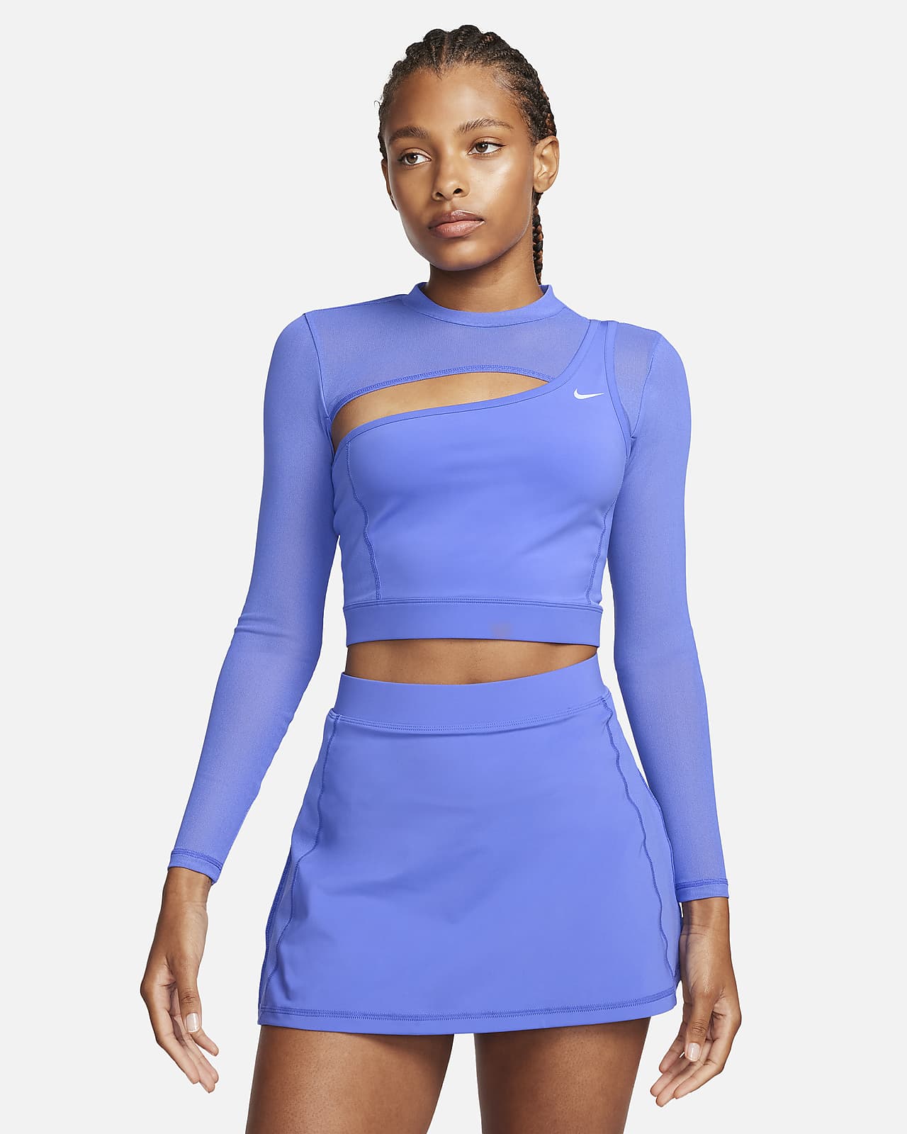 Camisola de manga comprida recortada Nike Pro para mulher