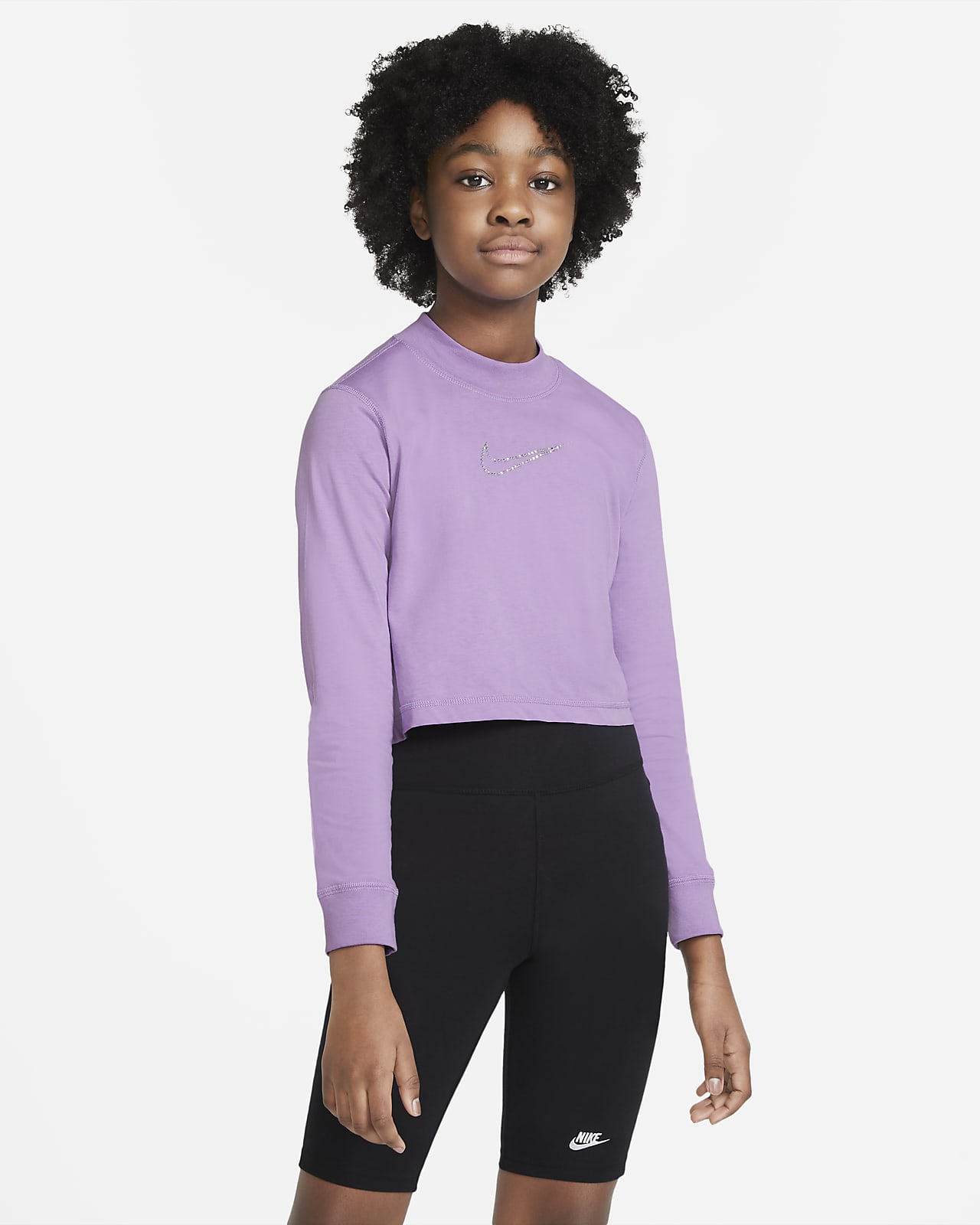 nike crop top purple