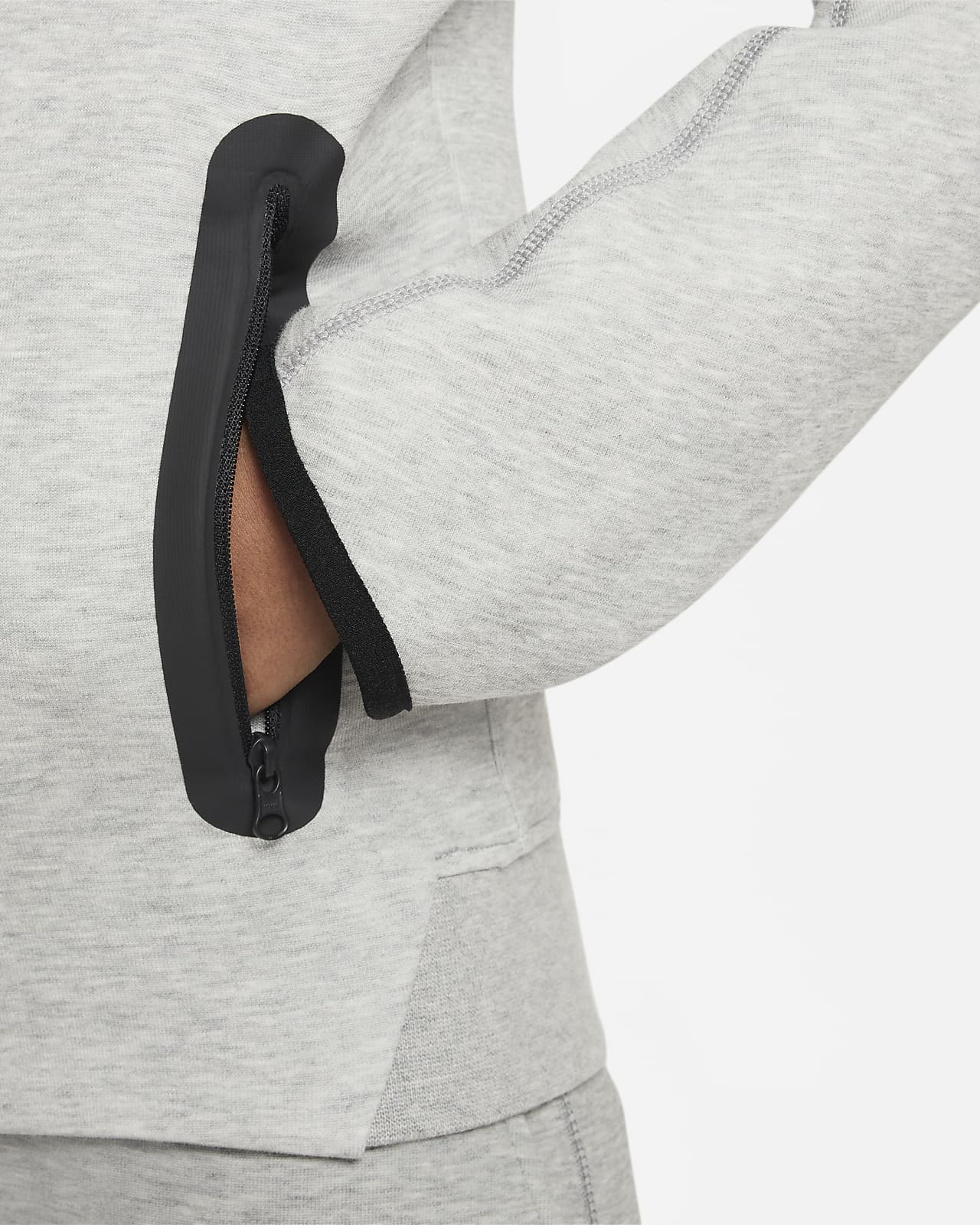Kids Nike Sportswear Tech Fleece Full-zip Hoodie - Black/Dark Grey  Heather/White - SoccerPro