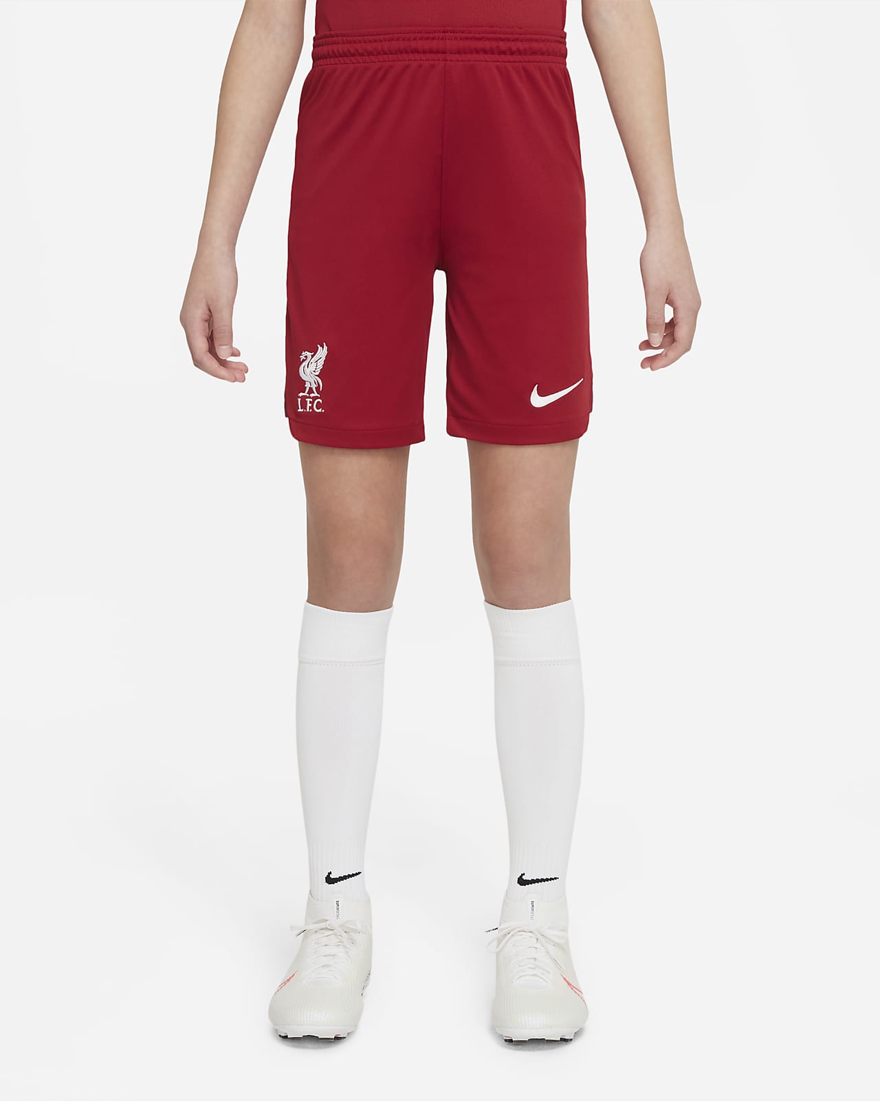 Liverpool FC 2022/23 Stadium Home Nike Dri-FIT Fußball-Shorts für jüngere Kinder