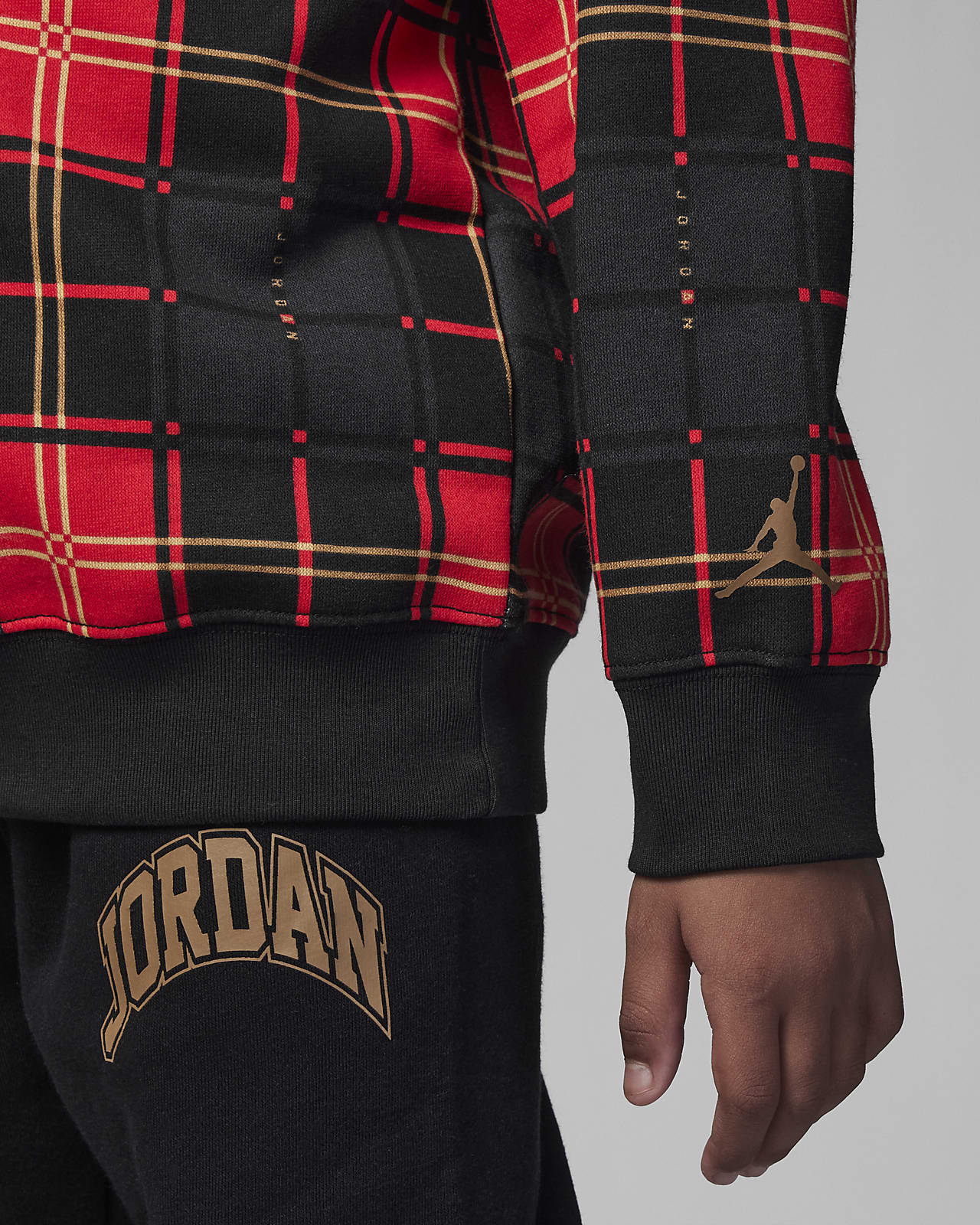 Brooklyn Fleece Check Hoodie and Joggers Set Younger Kids' Set. Nike IE