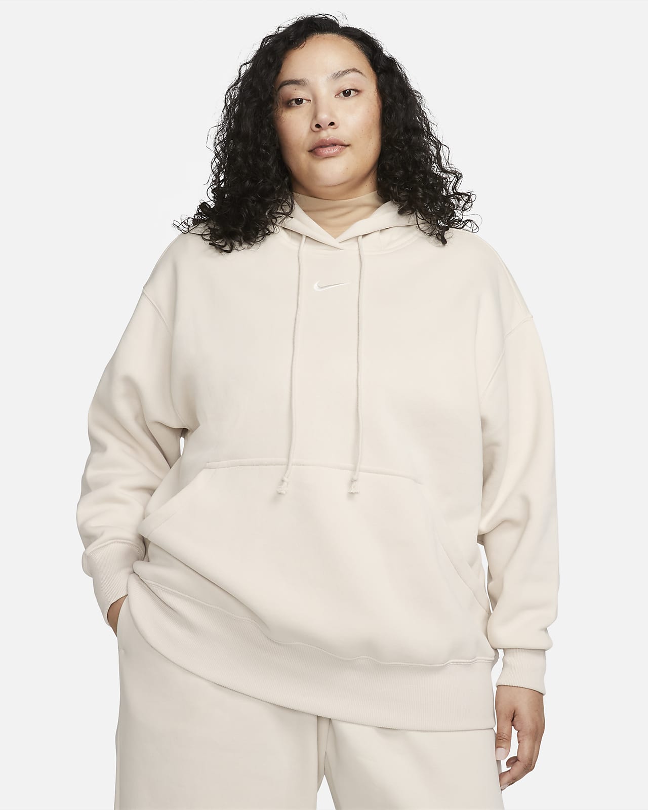 Nike Sportswear Phoenix Fleece Bol Kesimli Kadın Kapüşonlu Sweatshirt'ü (Büyük Beden)