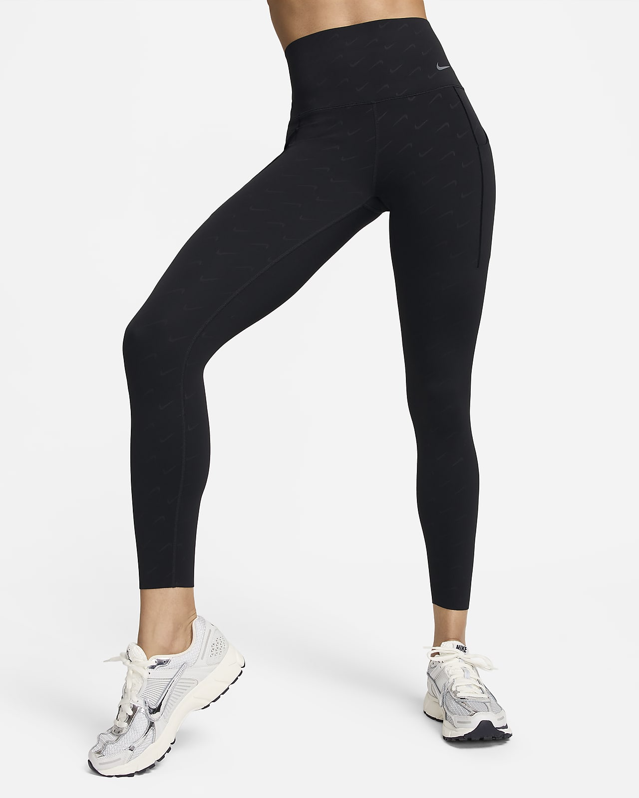 Nike One Women's High-Waisted 7/8 Allover Print Leggings, Black