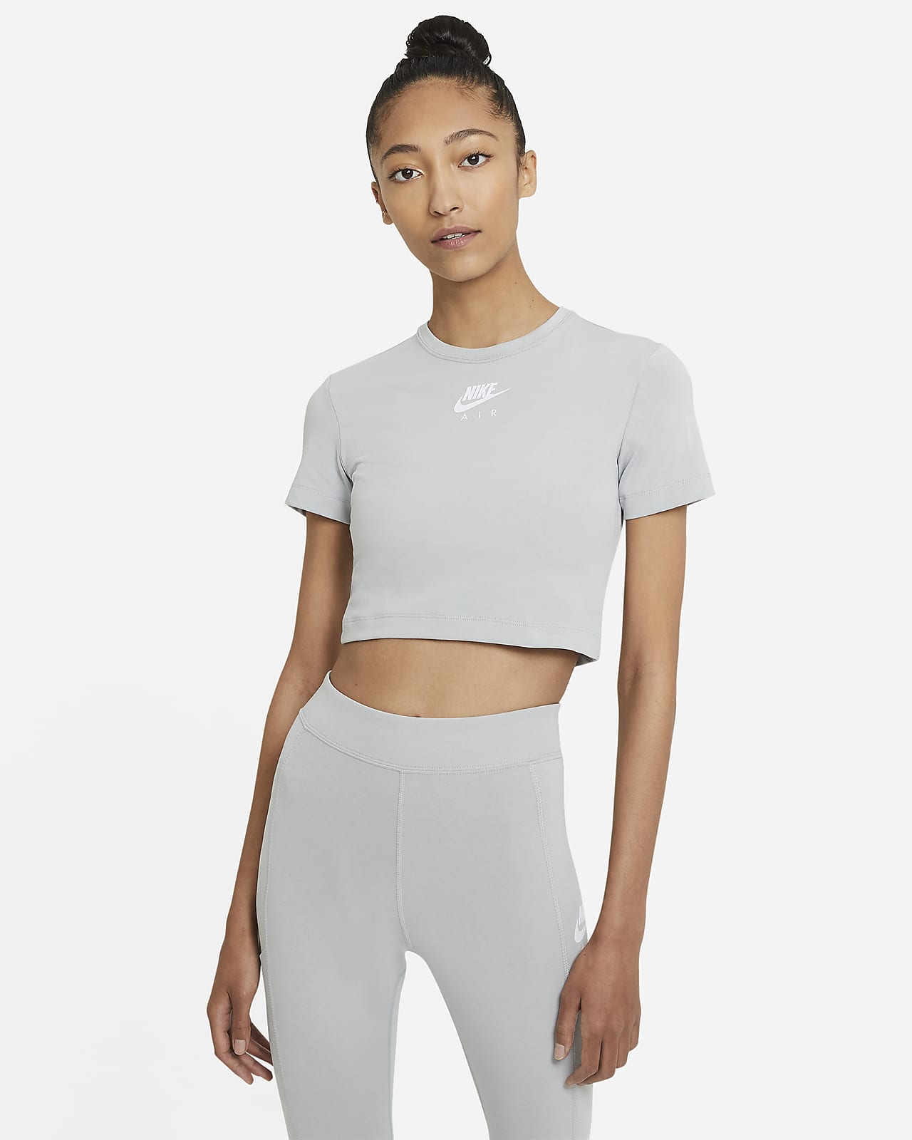 nike white short sleeve crop top