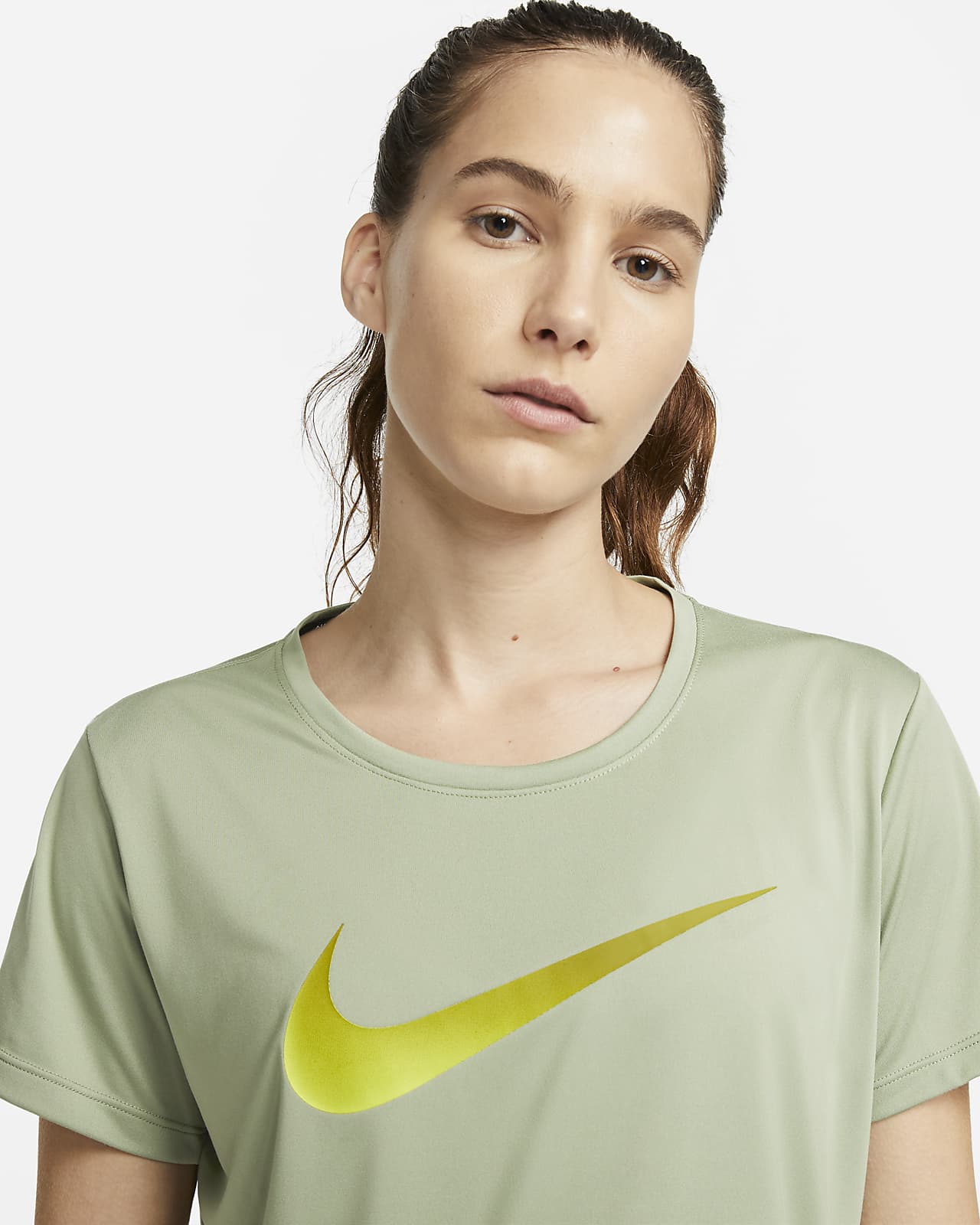 Nike, Dri-FIT One Luxe Women's Twist Standard Fit Short-Sleeve Top, Raiz  De Madder Lt