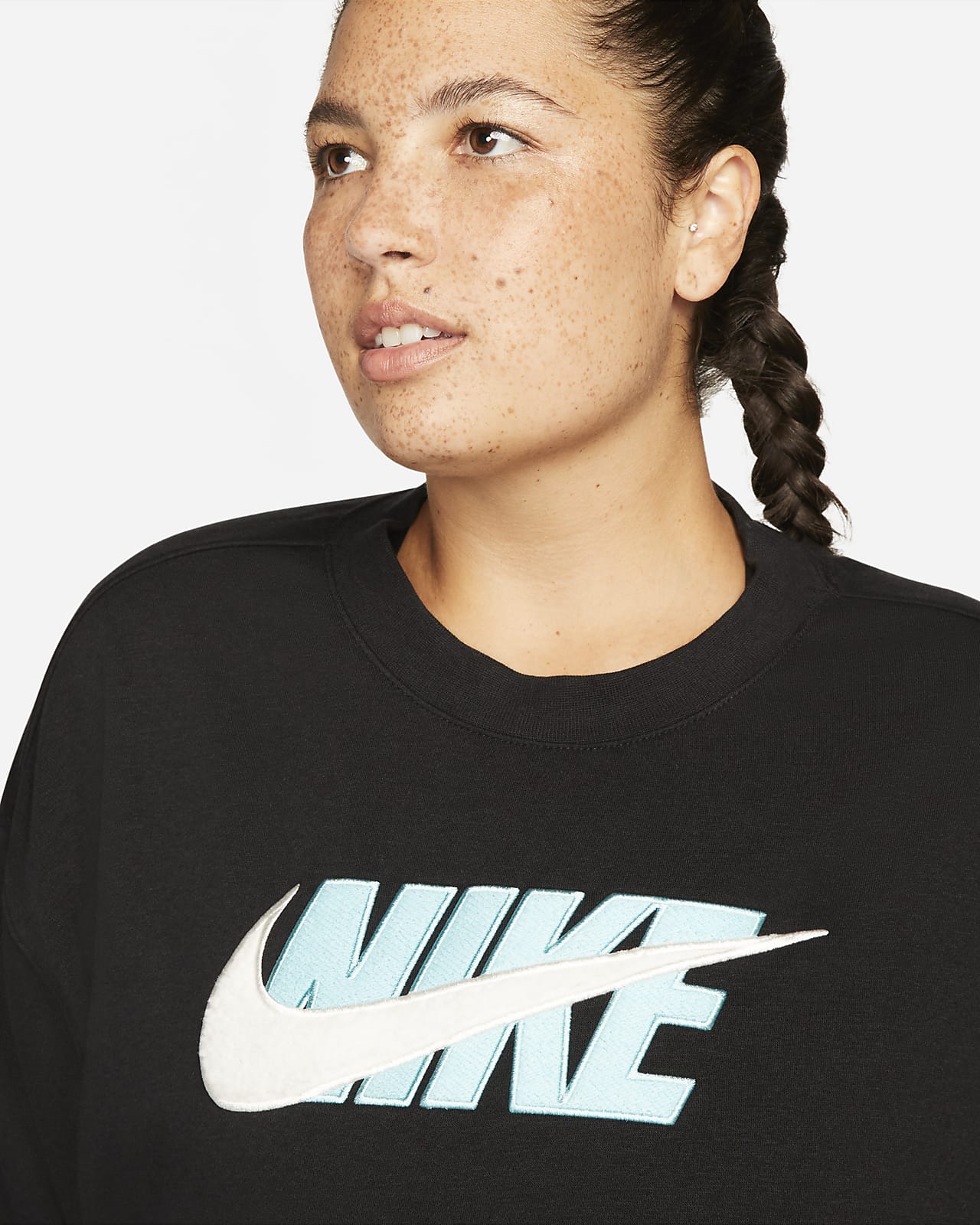 Nike Sportswear Icon Clash Women's Oversized Fleece Crew (Plus Size)