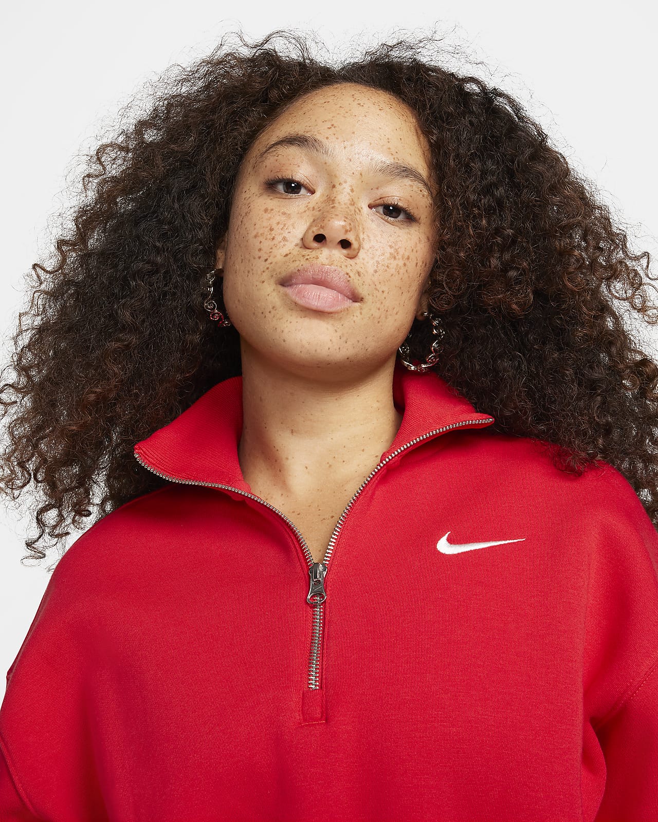 Nike Sportswear Phoenix Fleece Women's 1/2-Zip Cropped Sweatshirt.