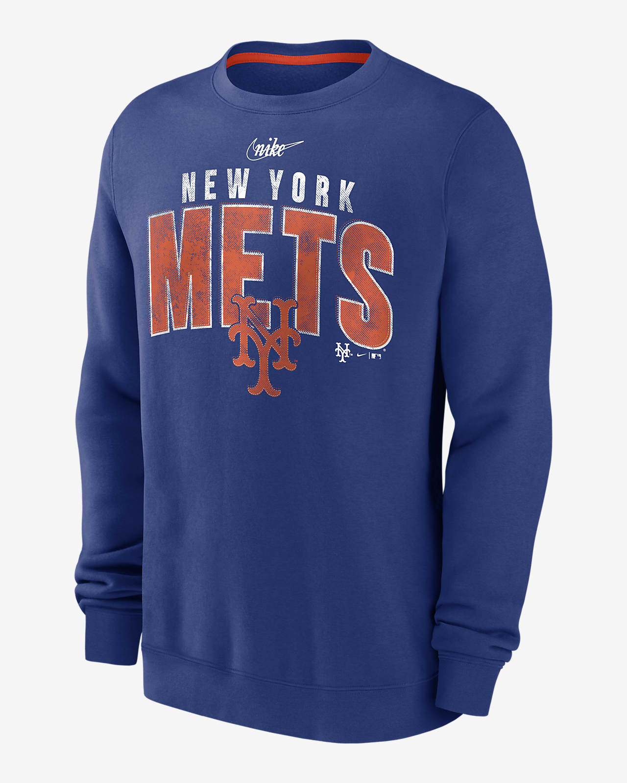 New York Mets Big & Tall Pullover Sweatshirt - Royal/White