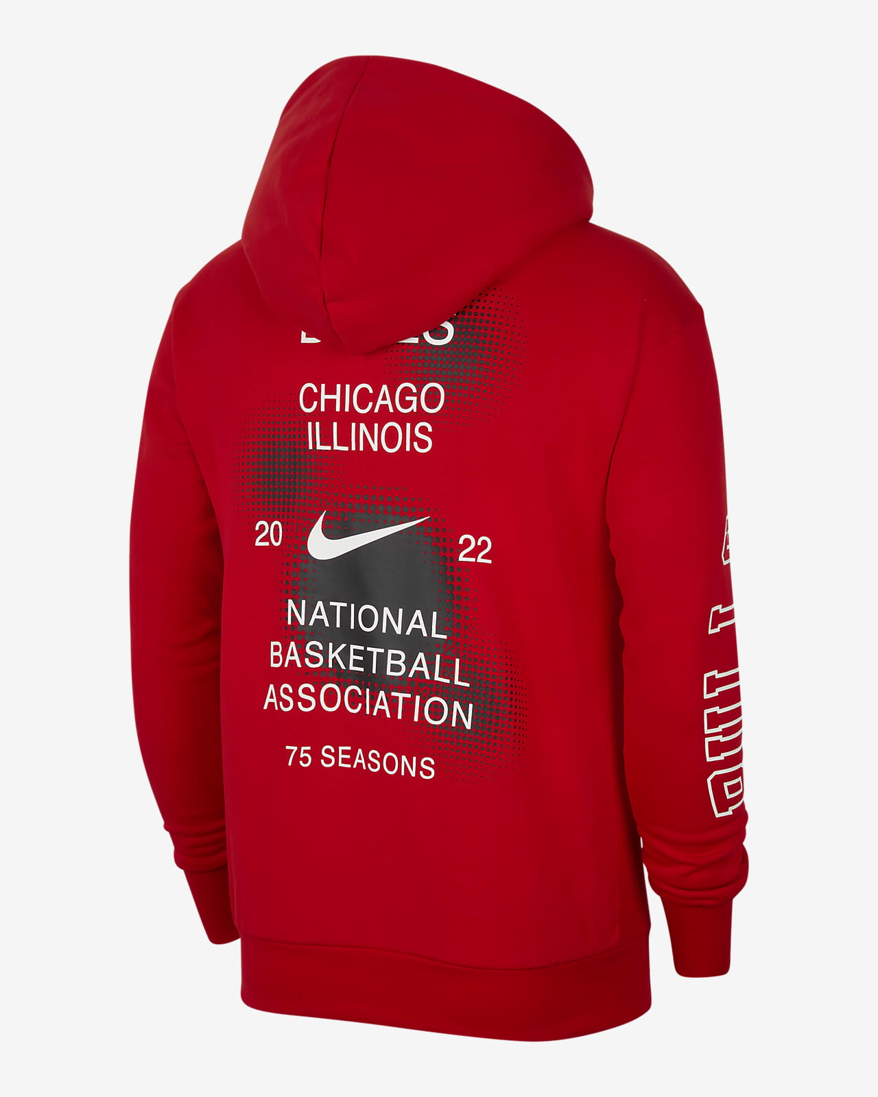 Chicago Bulls Courtside Men's Nike NBA Fleece Pullover Hoodie. Nike GB