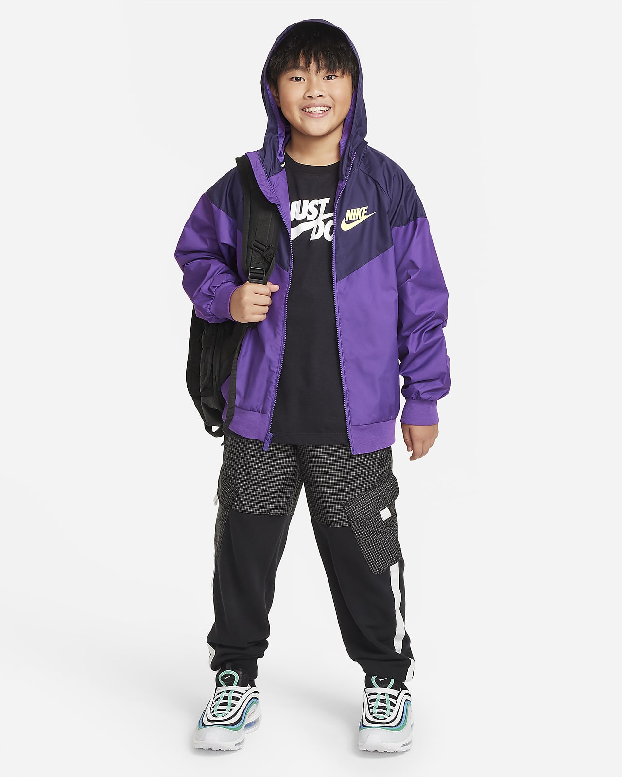 Nike Sportswear Windrunner Big Kids' (Boys') Loose Hip-Length Hooded Jacket
