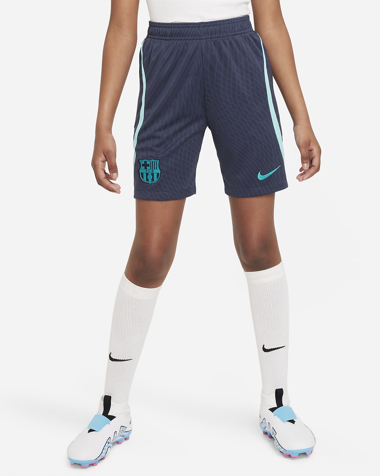Calções de futebol de malha Nike Dri-FIT do terceiro equipamento Strike FC Barcelona Júnior