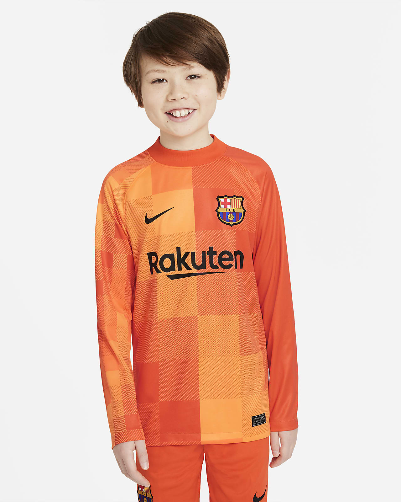 Koszulka piłkarska z długim rękawem dla dużych dzieci FC Barcelona 2021/22 Stadium Goalkeeper