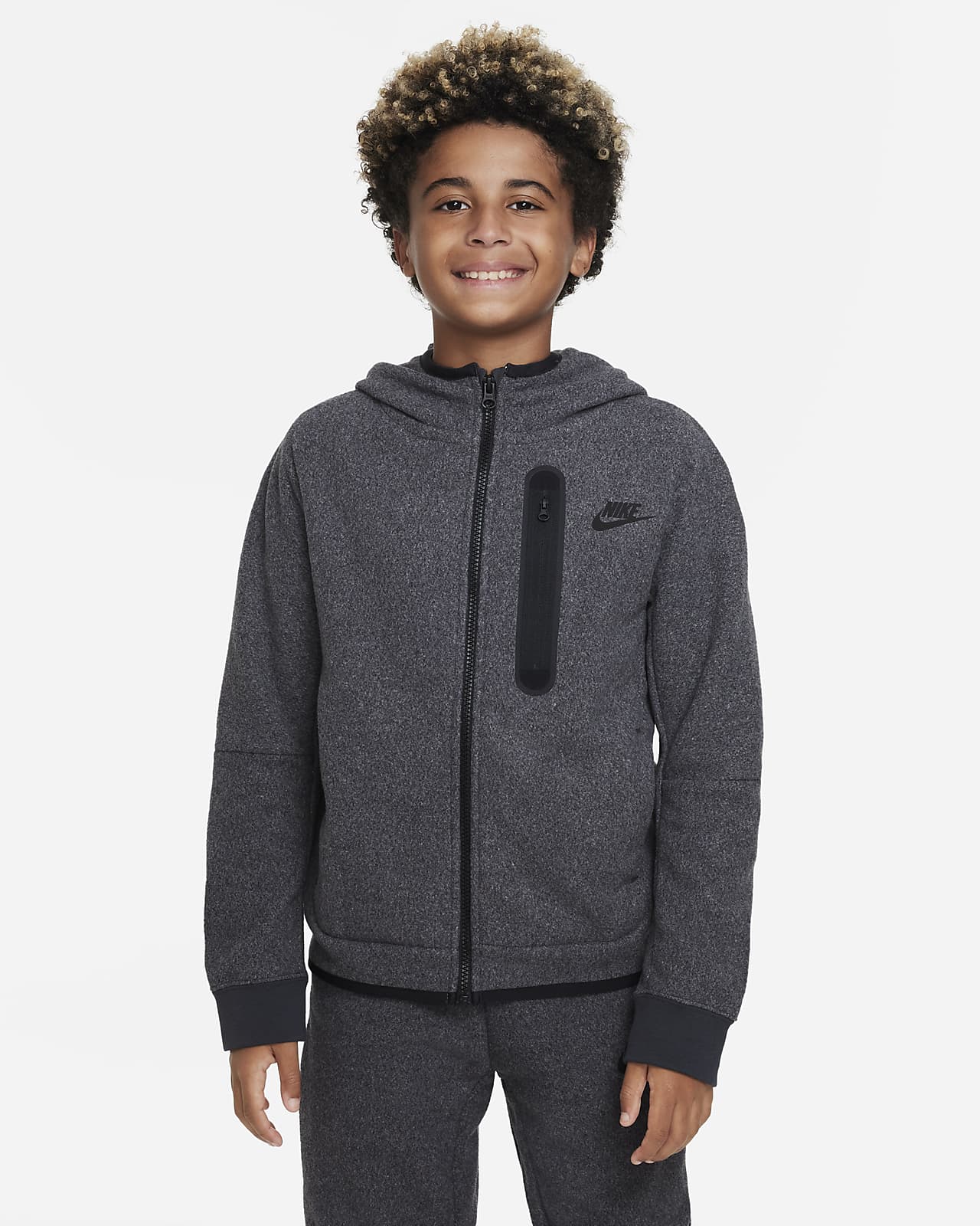 Donder stel voor Chromatisch Nike Sportswear Tech Fleece Big Kids' (Boys') Winterized Full-Zip Hoodie.  Nike.com