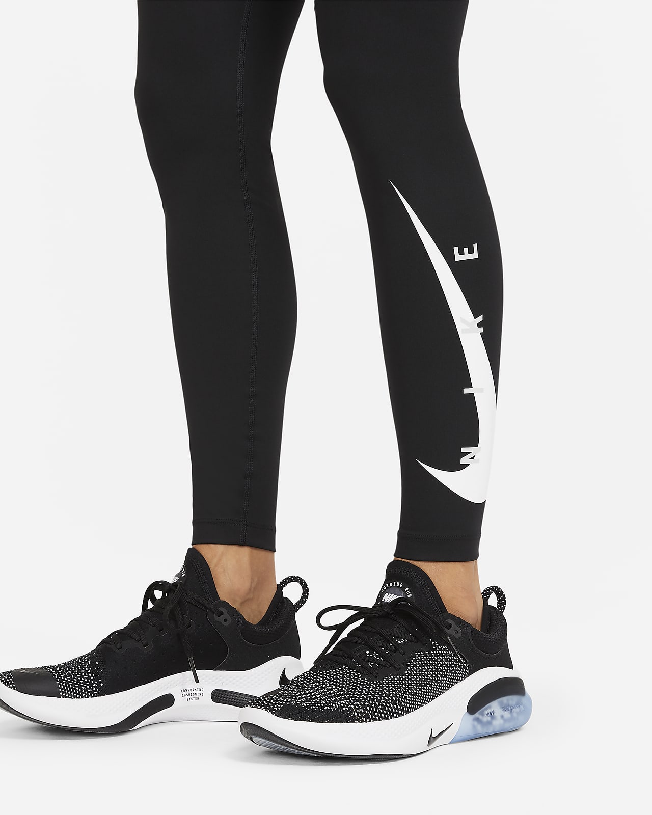 nike swoosh leggings black