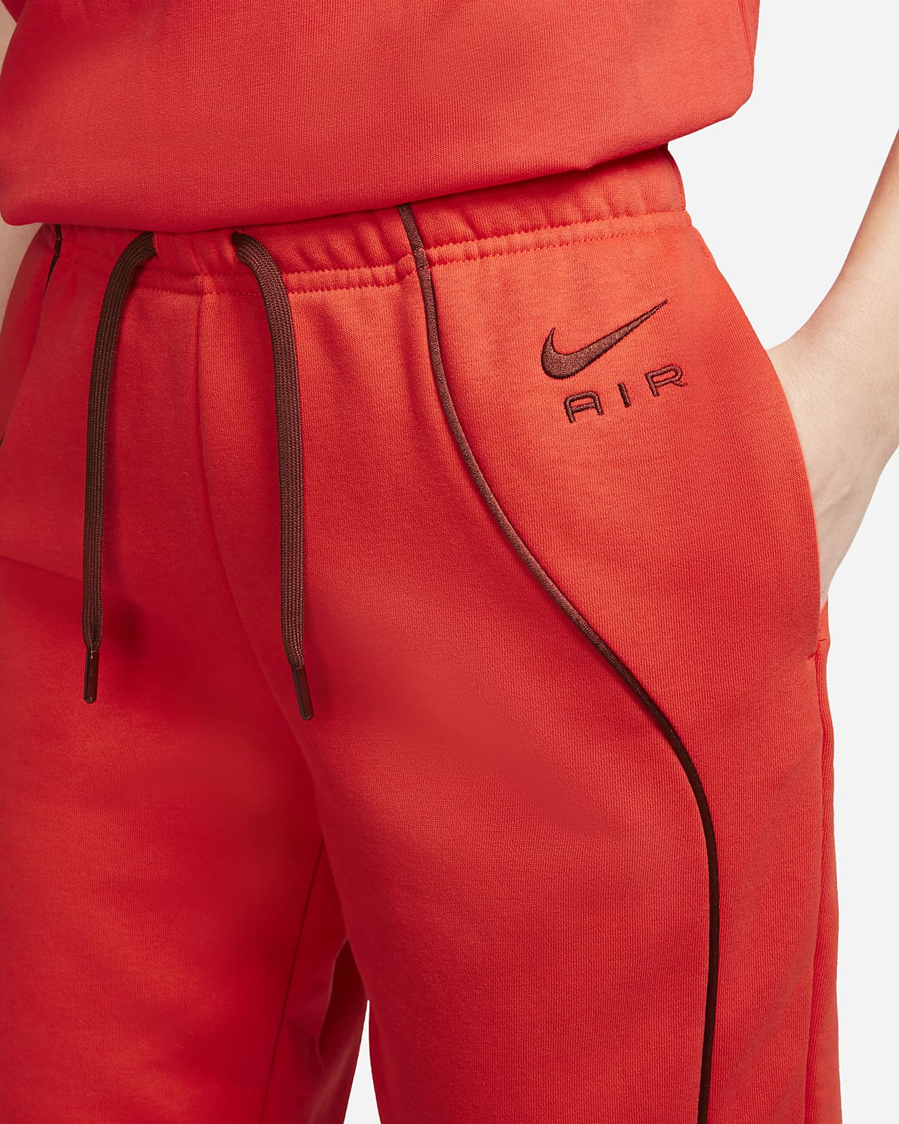 Nike Air corduroy fleece joggers in brown