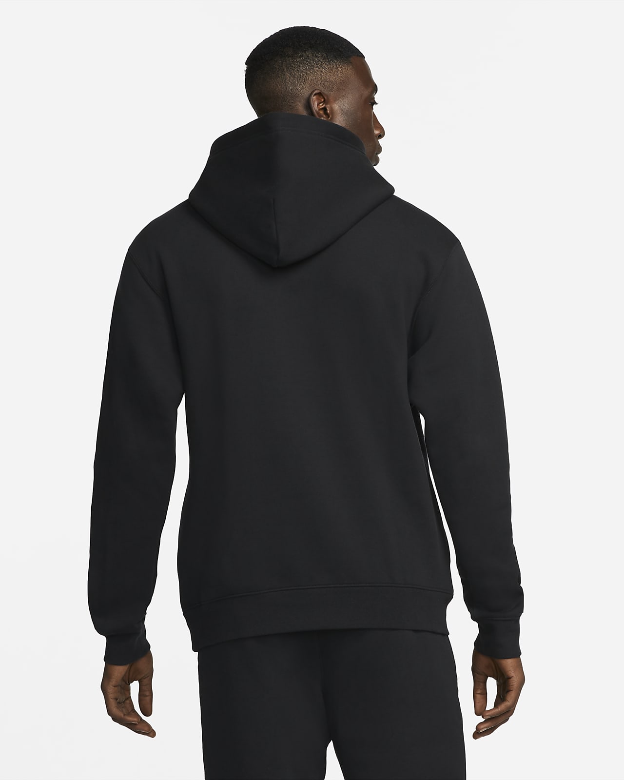 black fleece sweater