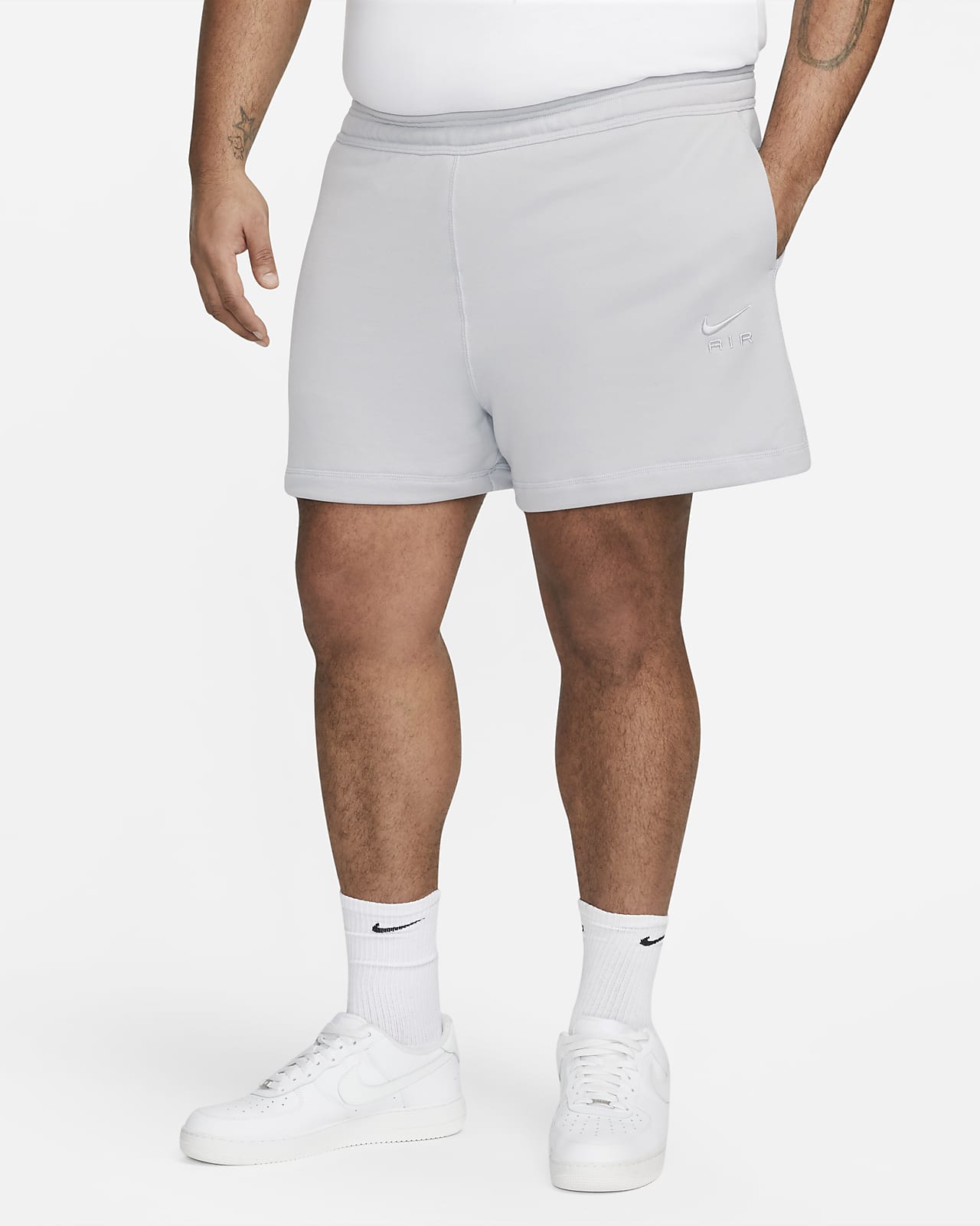 Nike Performance M NK DRY SHORT FLC - Pantalón corto de deporte - dark grey  heather/gris 