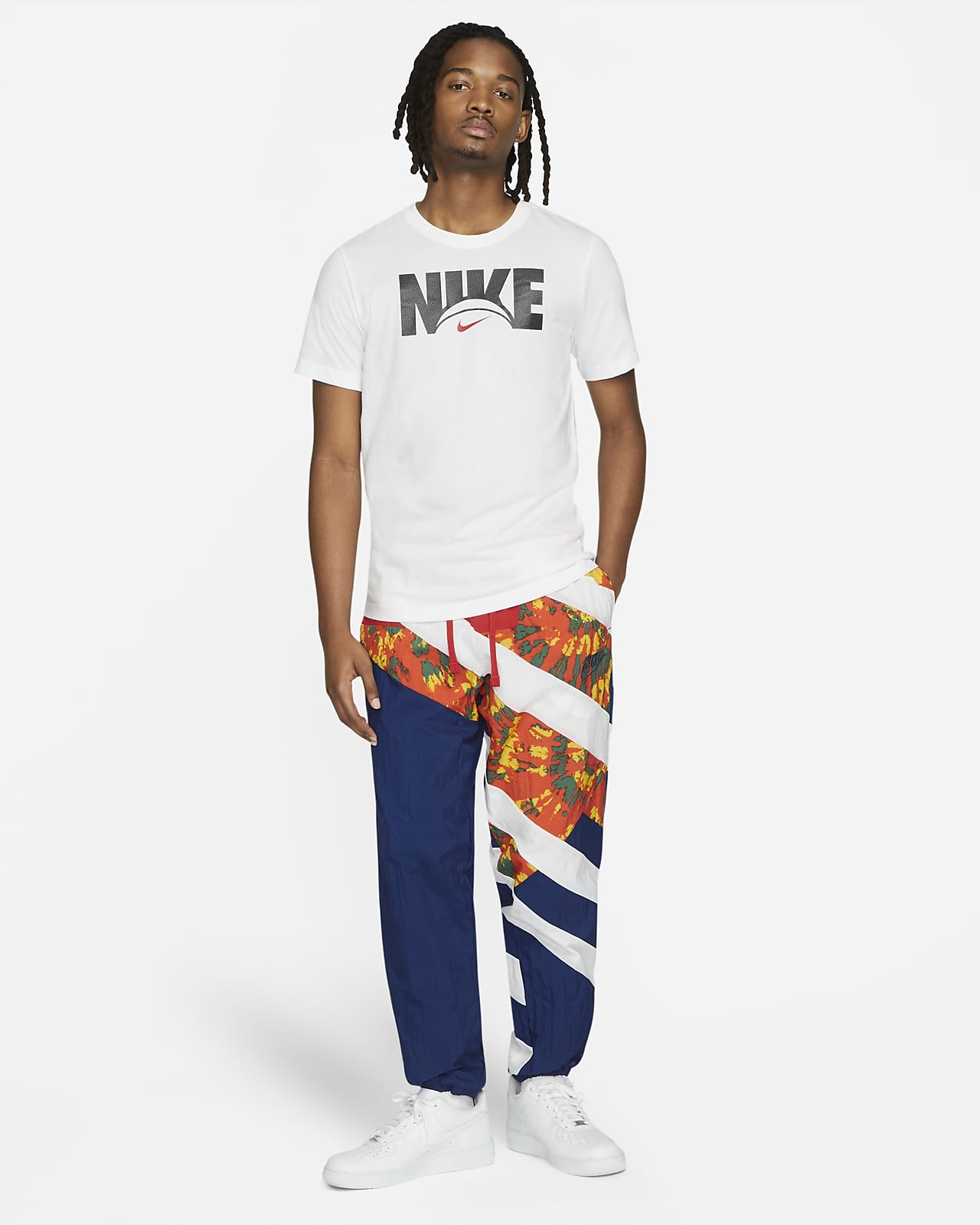 nike all over print crew tracksuit