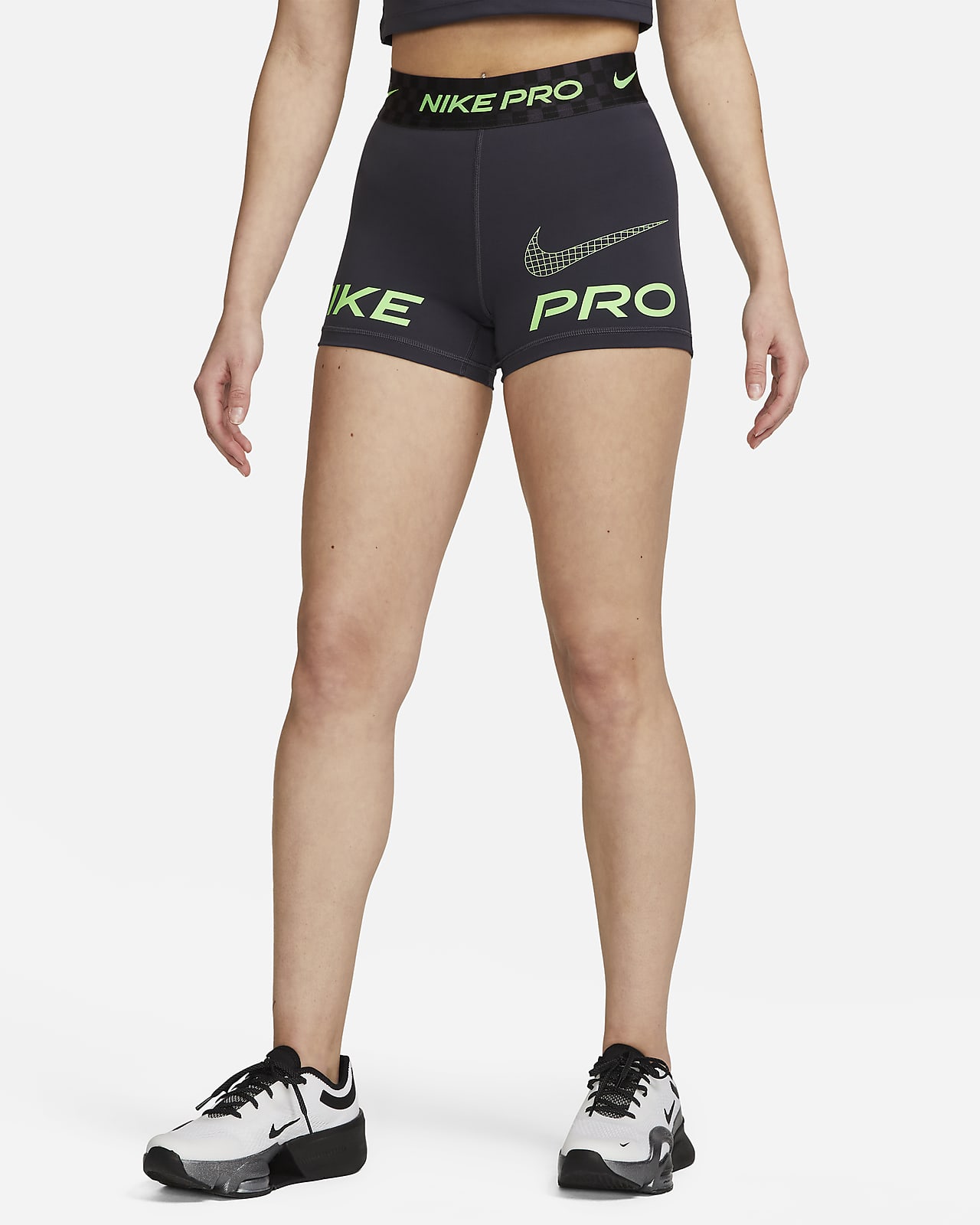 Nike Pro Pantalón corto de y talle medio estampado de 8 cm - Mujer. Nike