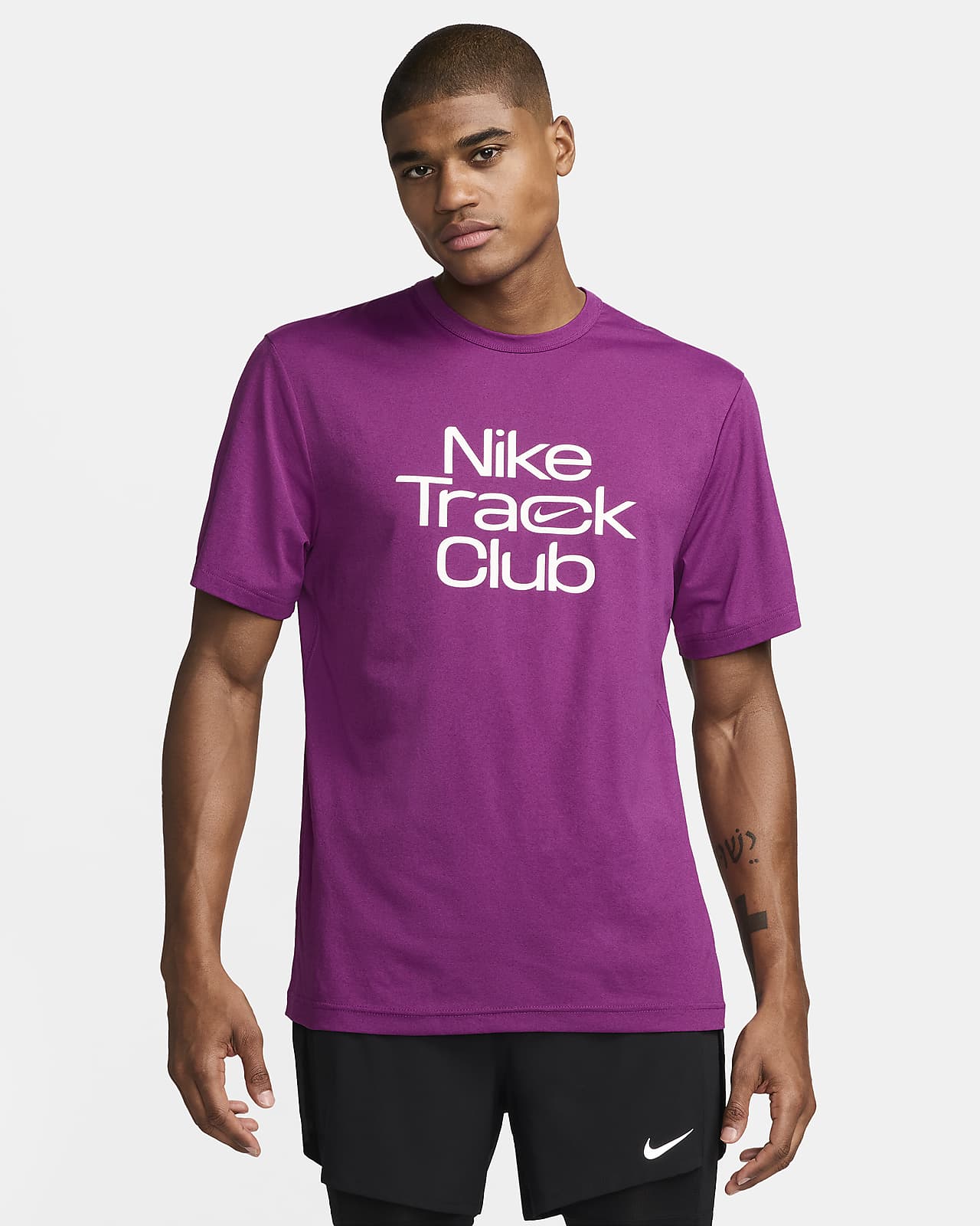 Nike Track Club Dri-FIT-løbetrøje med korte ærmer til mænd