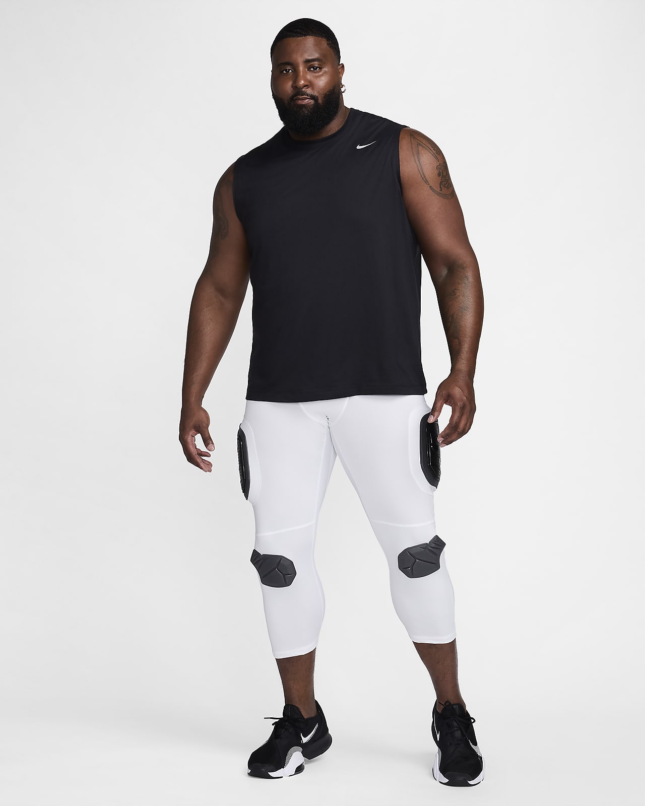 Nike Pro Men's Dri-FIT Black/White 3/4 Training Tights (DD1919-010)  M/L/XL/XXL