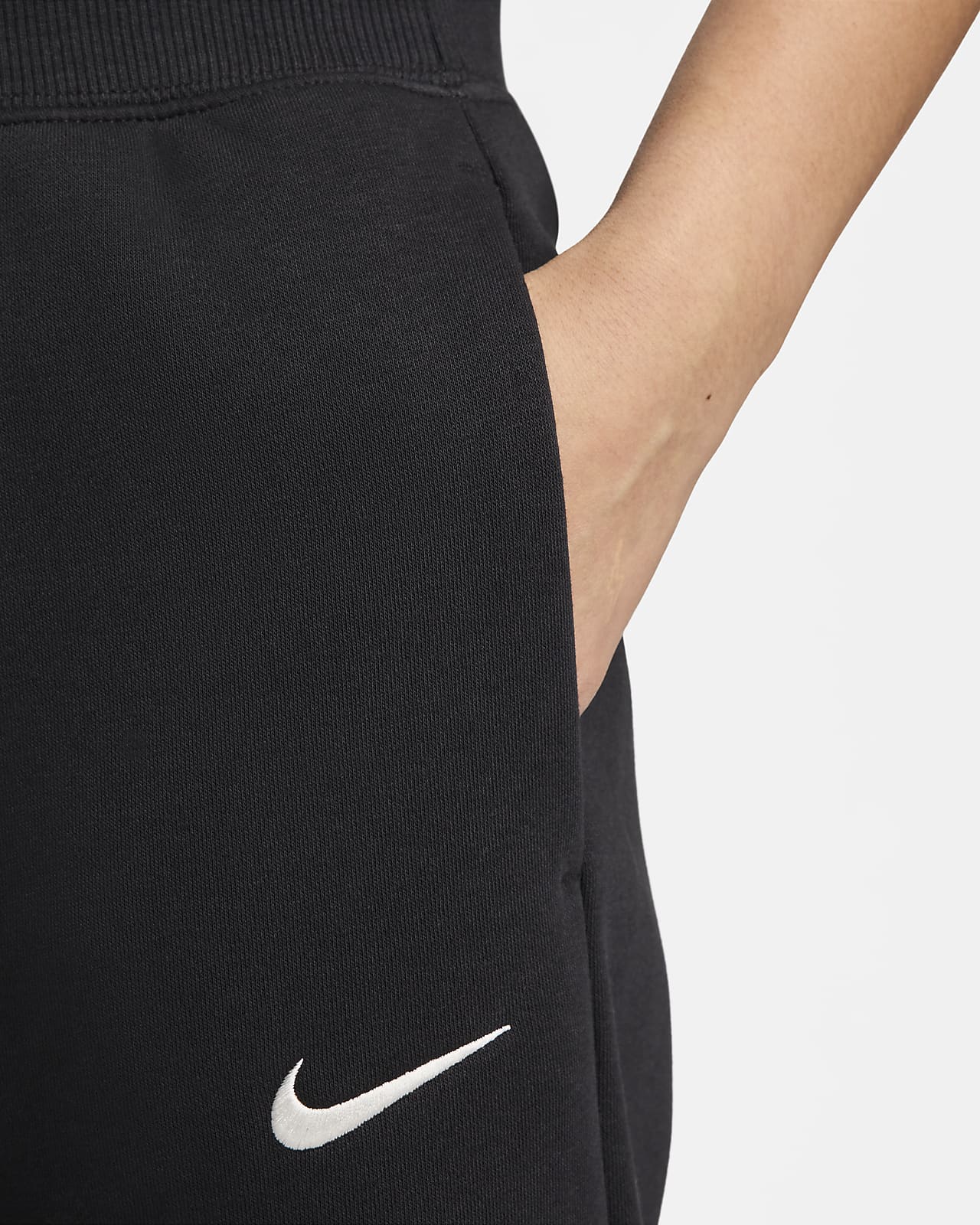 Nike Phoenix Fleece Embroidered Cotton-blend Jersey Wide-leg Track