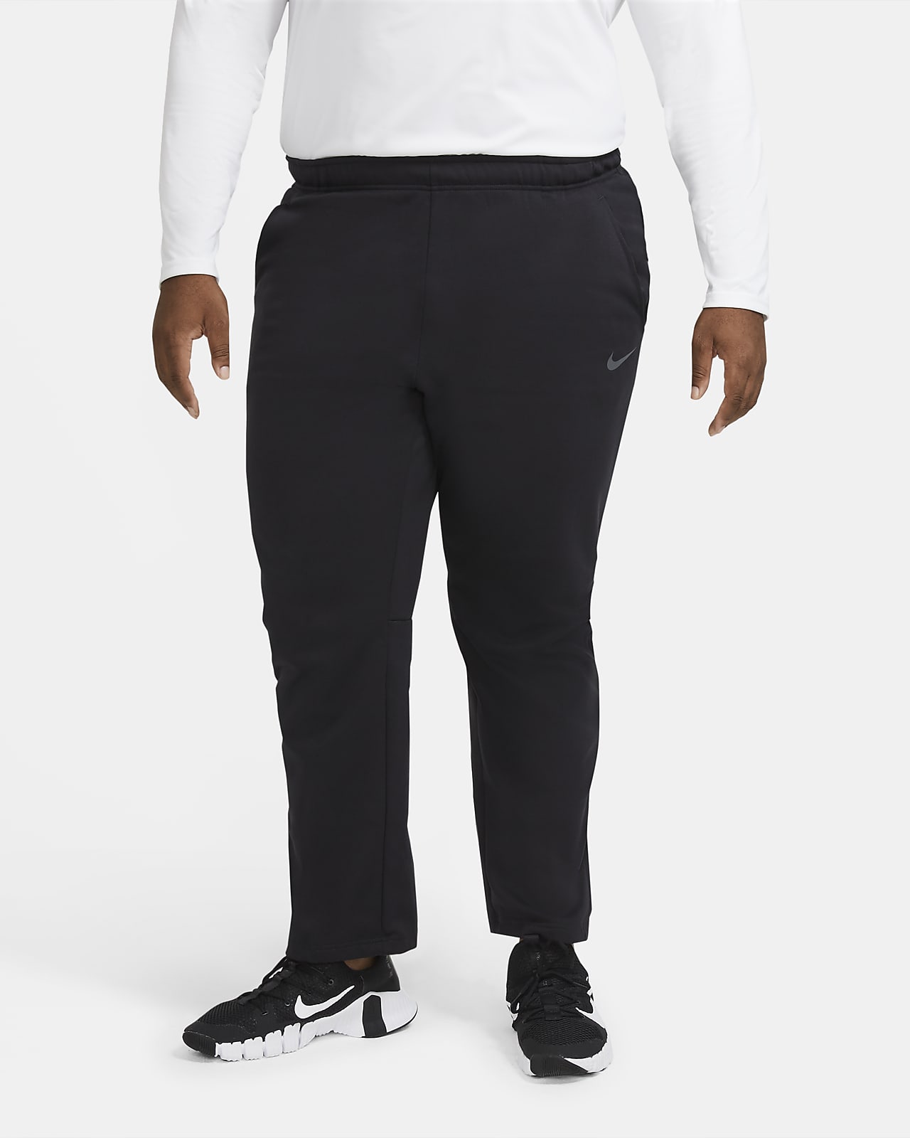 NIKE Men's Therma Training Pants (X-Large, BLACK/MTLC HEMATITE)
