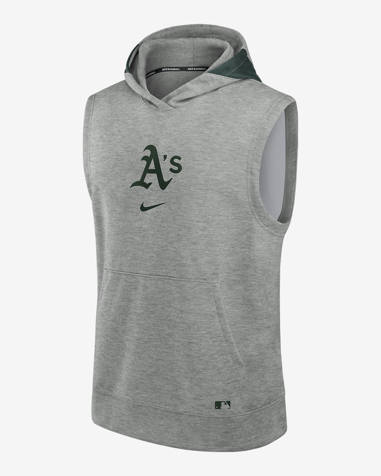 Oakland Athletics Authentic Collection Early Work Men’s Nike Dri-FIT MLB Sleeveless Pullover Hoodie