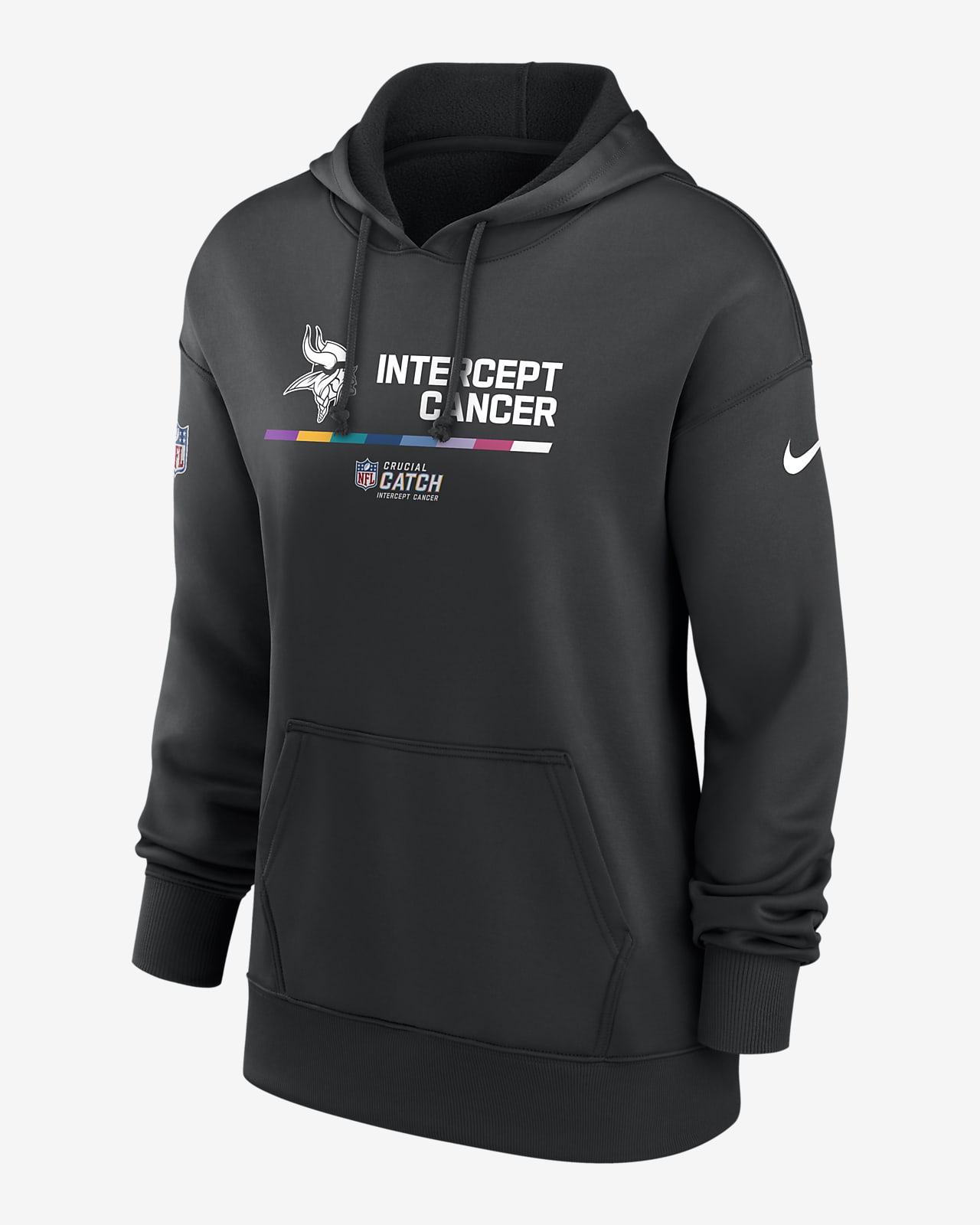 Women's Nike Black Minnesota Vikings 2022 NFL Crucial Catch Therma Performance Pullover Hoodie Size: Small