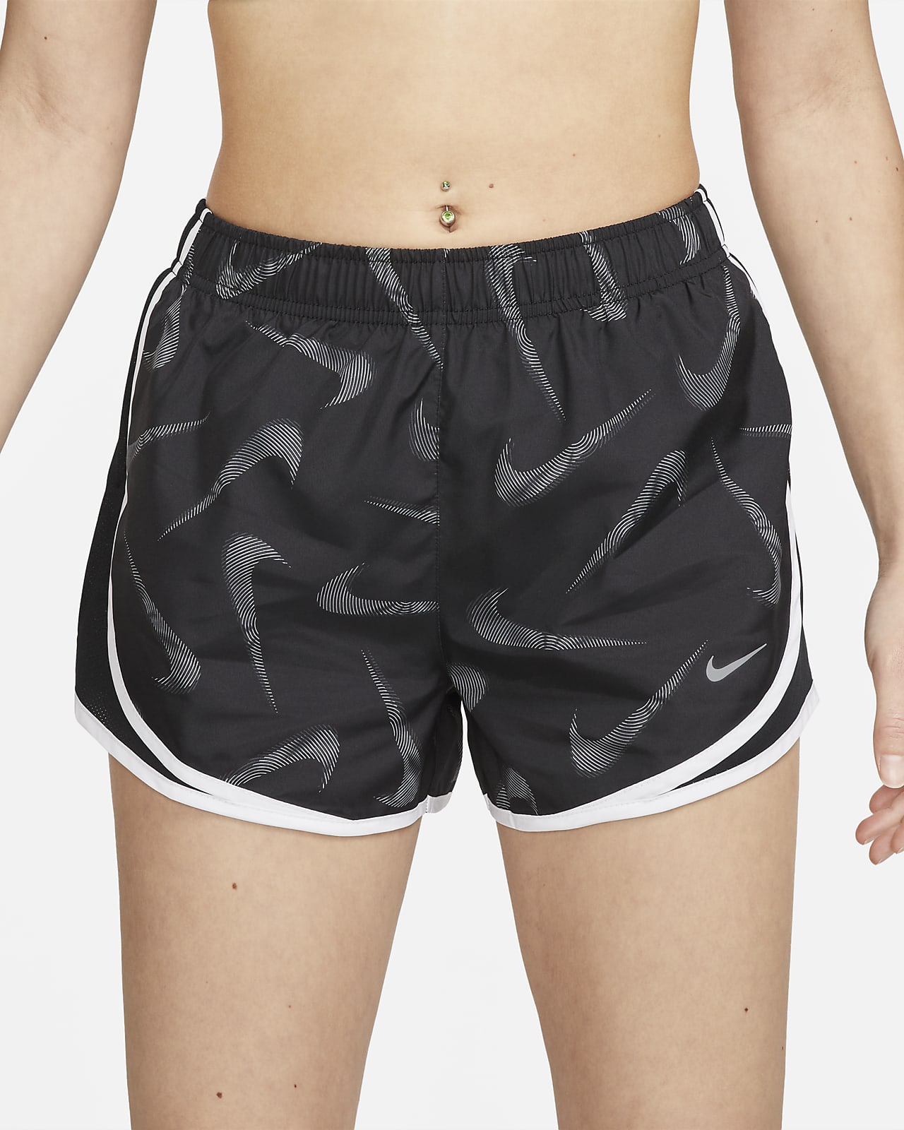 Nike Women's Brief-Lined Printed Tempo Running Shorts