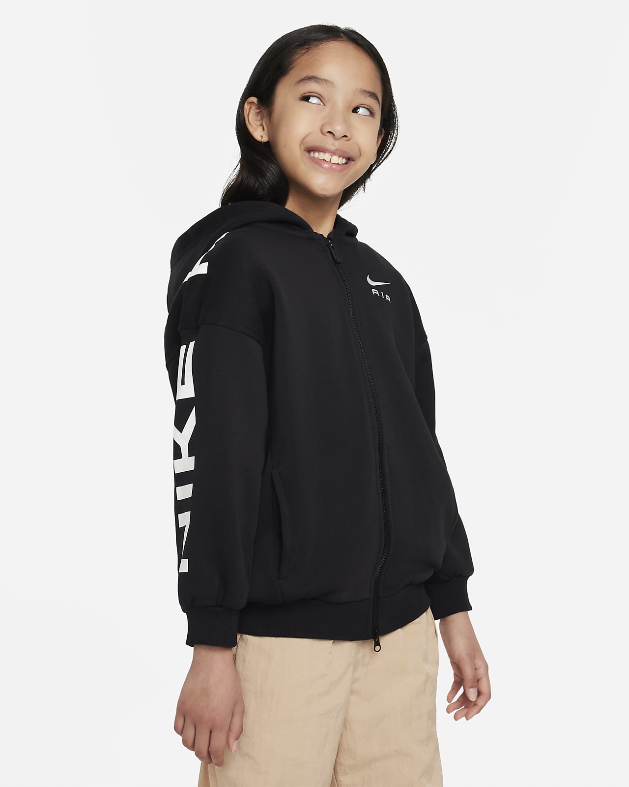 Nike Sportswear Club Fleece Older Kids' (Girls') Oversized Full-Zip Hoodie.  Nike CA