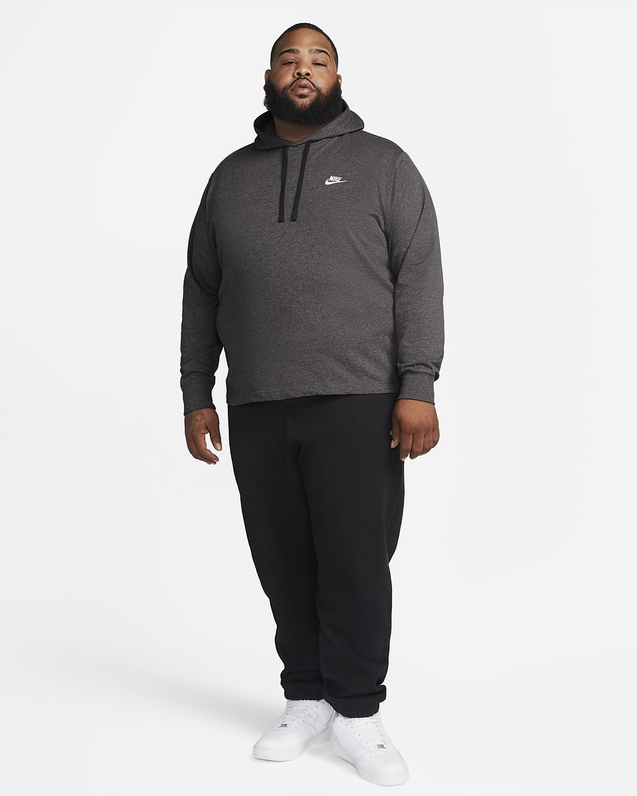Grey Jersey Drawstring Hoodie And Joggers Outfit